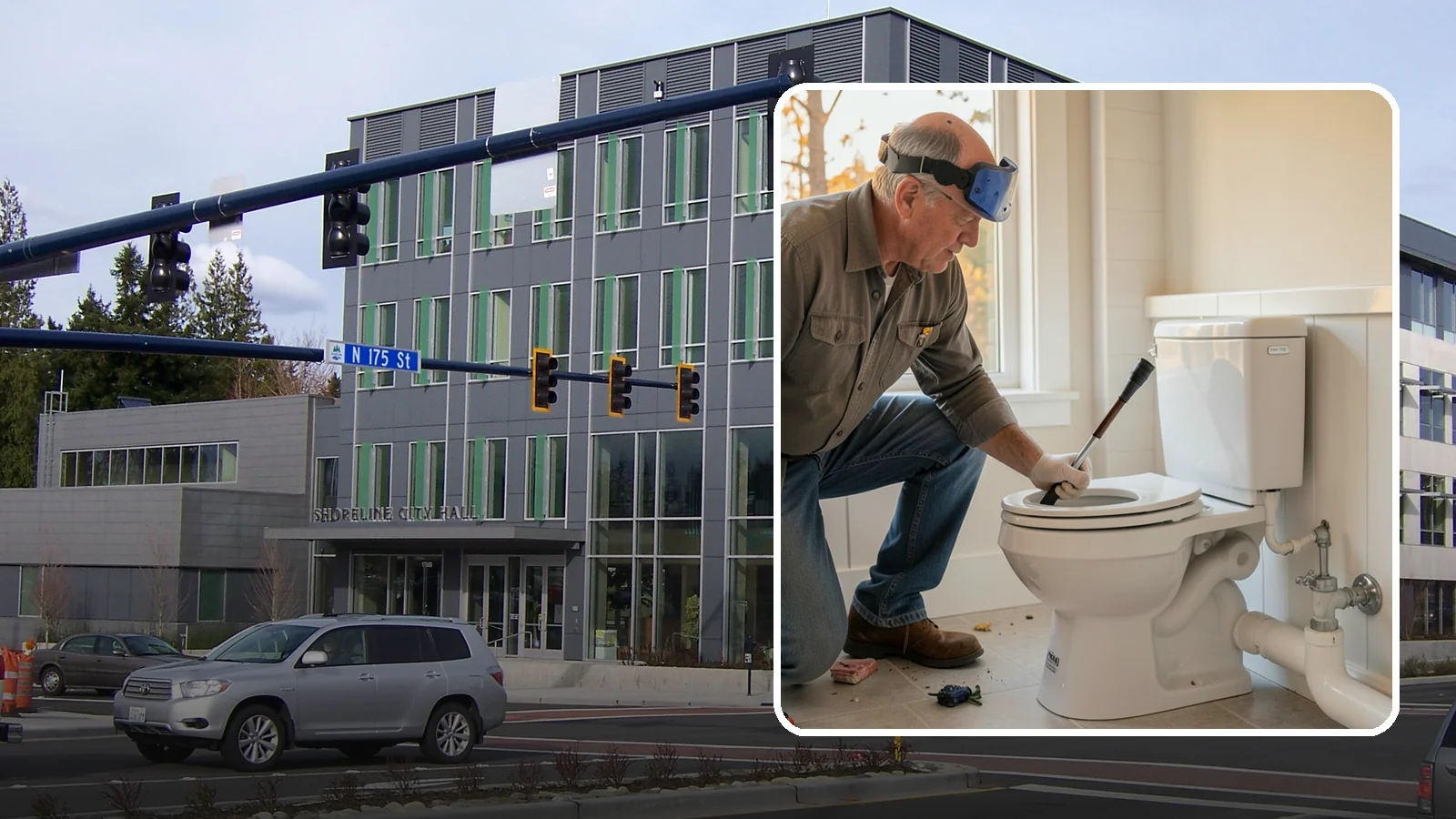 Comfort-Height Toilet Installation in Shoreline, King County, WA - A comfort-height toilet installation sets a taller bowl that is easier to sit down on and stand up from.