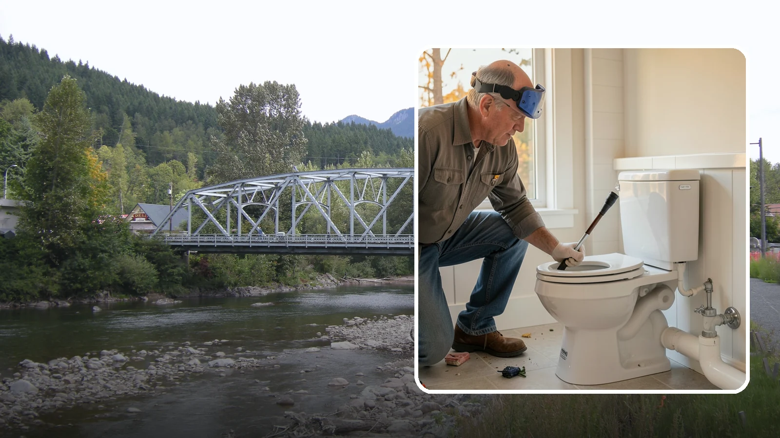 Comfort-Height Toilet Installation in Skykomish, King County, WA - A comfort-height toilet installation sets a taller bowl that is easier to sit down on and stand up from.
