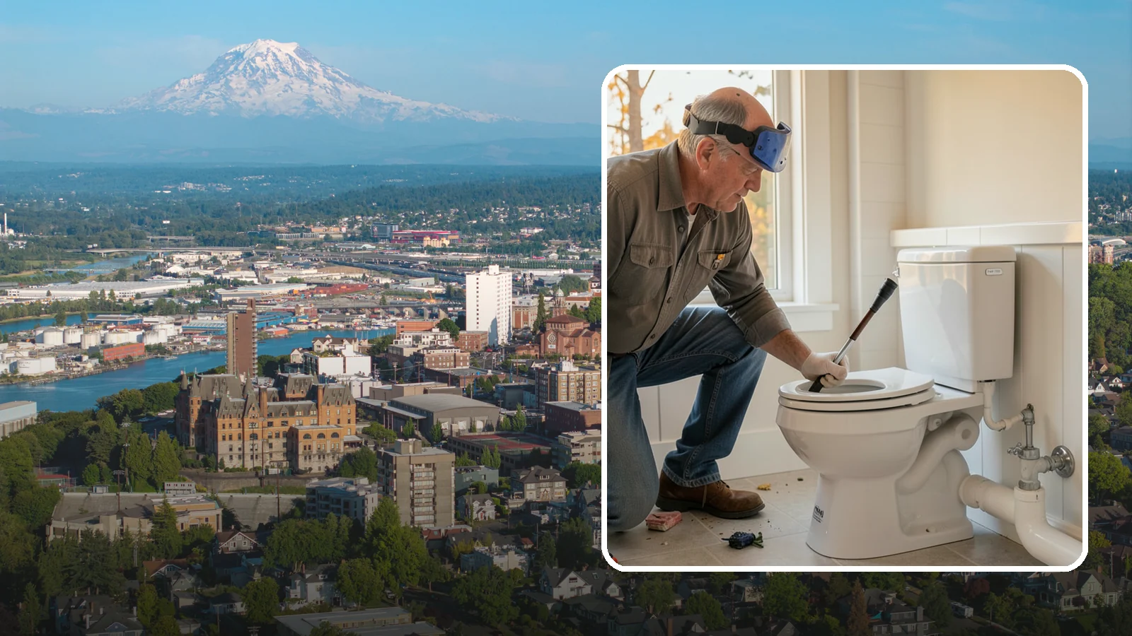 Comfort-Height Toilet Installation in Tacoma, Pierce County, WA - A comfort-height toilet installation sets a taller bowl that is easier to sit down on and stand up from.