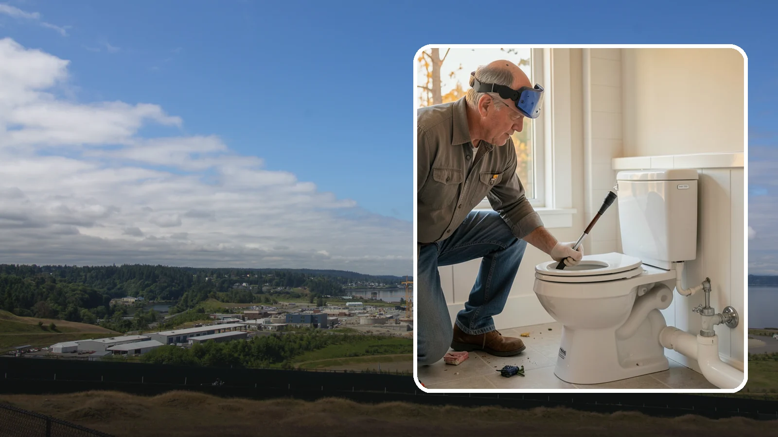 Comfort-Height Toilet Installation in University Place, Pierce County, WA - A comfort-height toilet installation sets a taller bowl that is easier to sit down on and stand up from.