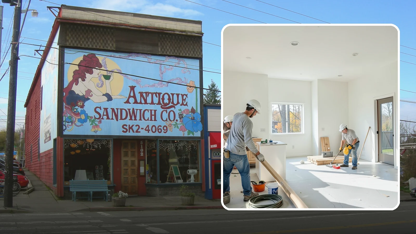Commercial Remodeling in Ruston, Pierce County, WA - Renovation of existing commercial spaces to refresh function, code compliance, and appearance.