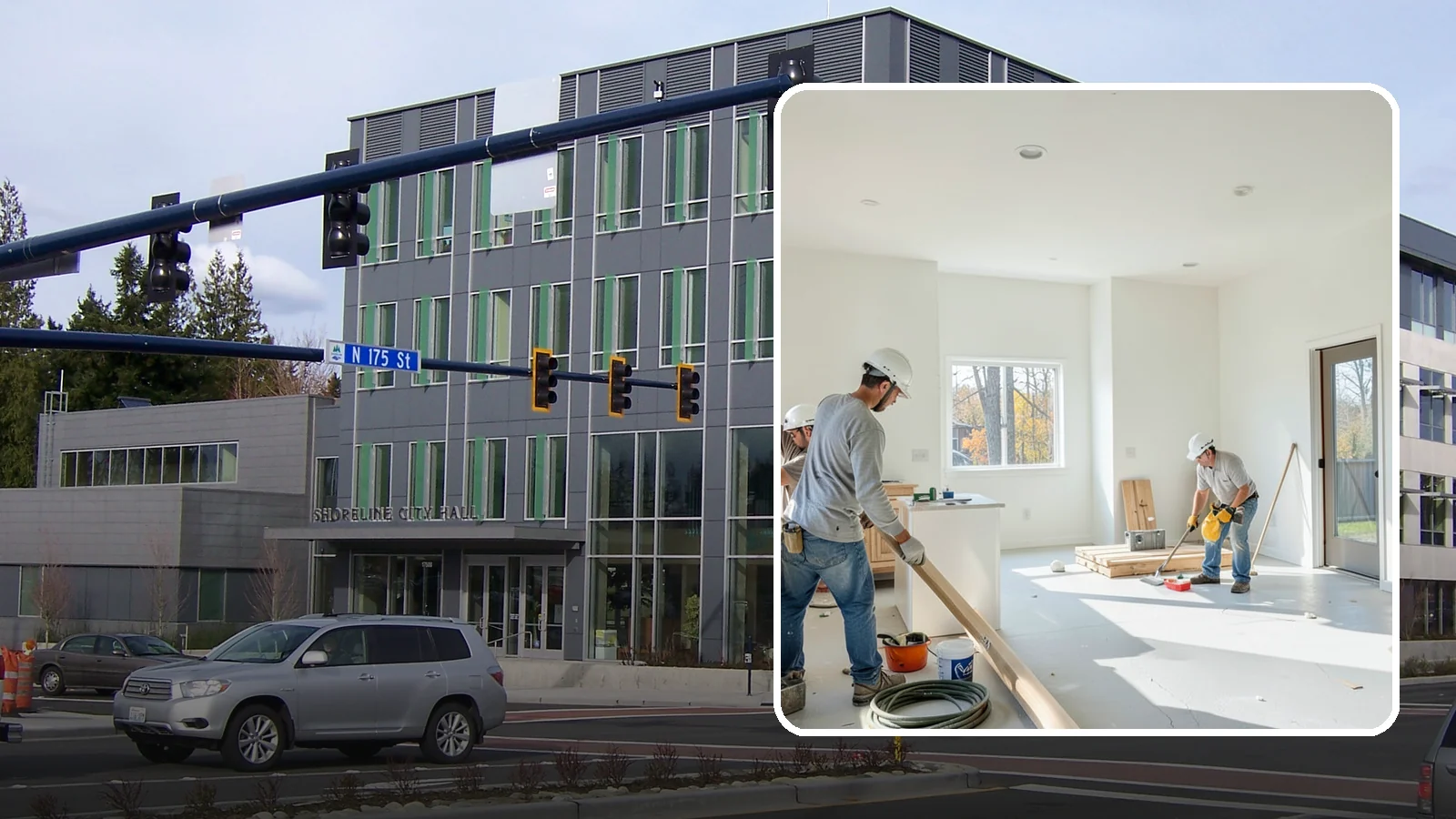 Commercial Remodeling in Shoreline, King County, WA - Renovation of existing commercial spaces to refresh function, code compliance, and appearance.