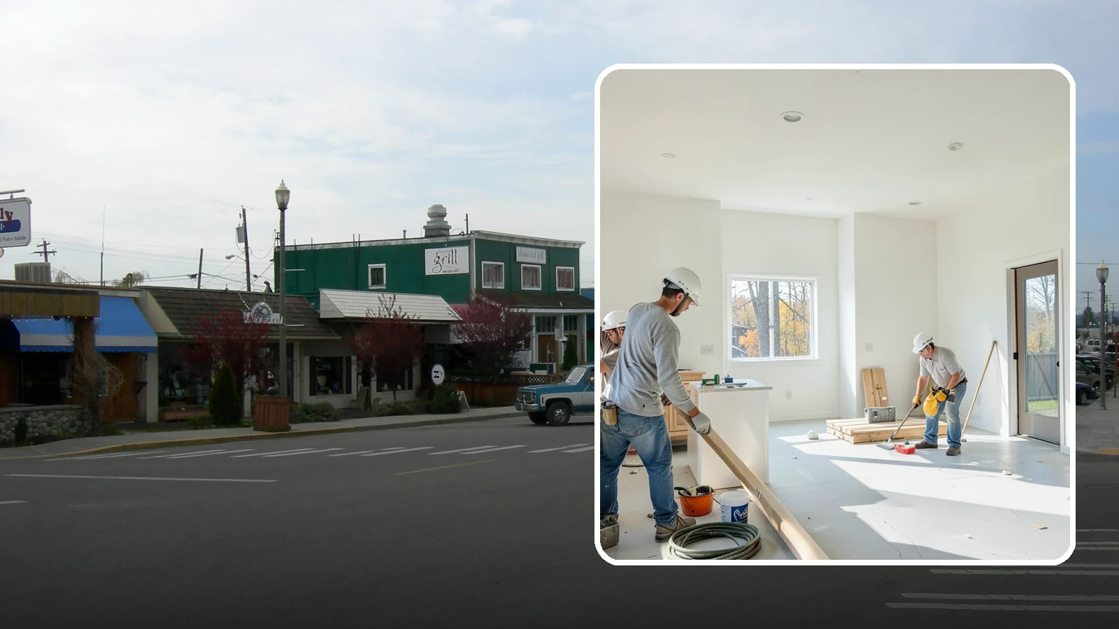 Commercial Remodeling in Stanwood, Snohomish County, WA - Renovation of existing commercial spaces to refresh function, code compliance, and appearance.