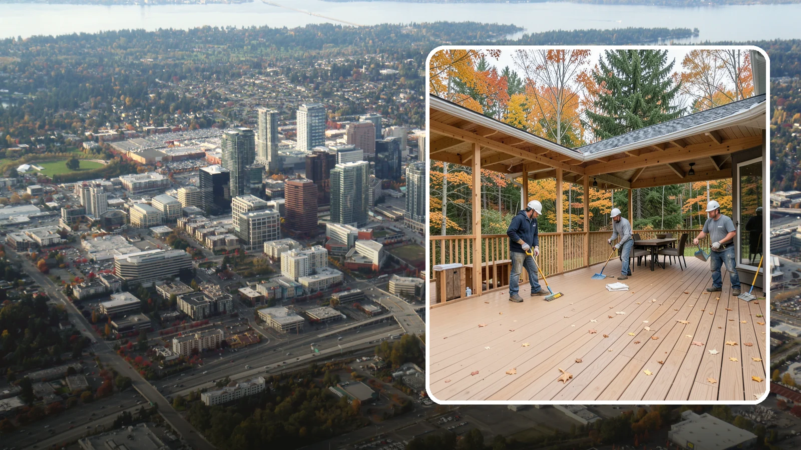 Composite Deck Installation in Bellevue, King County, WA - Low-maintenance composite decking that resists Northwest rain, rot, and fading for decades.
