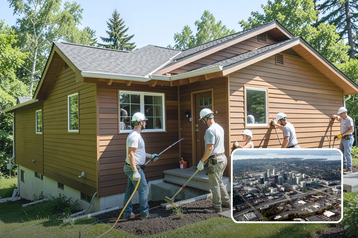 Composite Deck Installation in Bellevue, King County, WA - Virtually no annual maintenance beyond an occasional wash