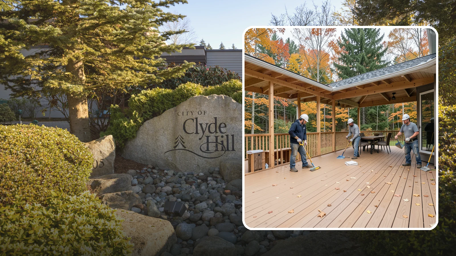 Composite Deck Installation in Clyde Hill, King County, WA - Low-maintenance composite decking that resists Northwest rain, rot, and fading for decades.