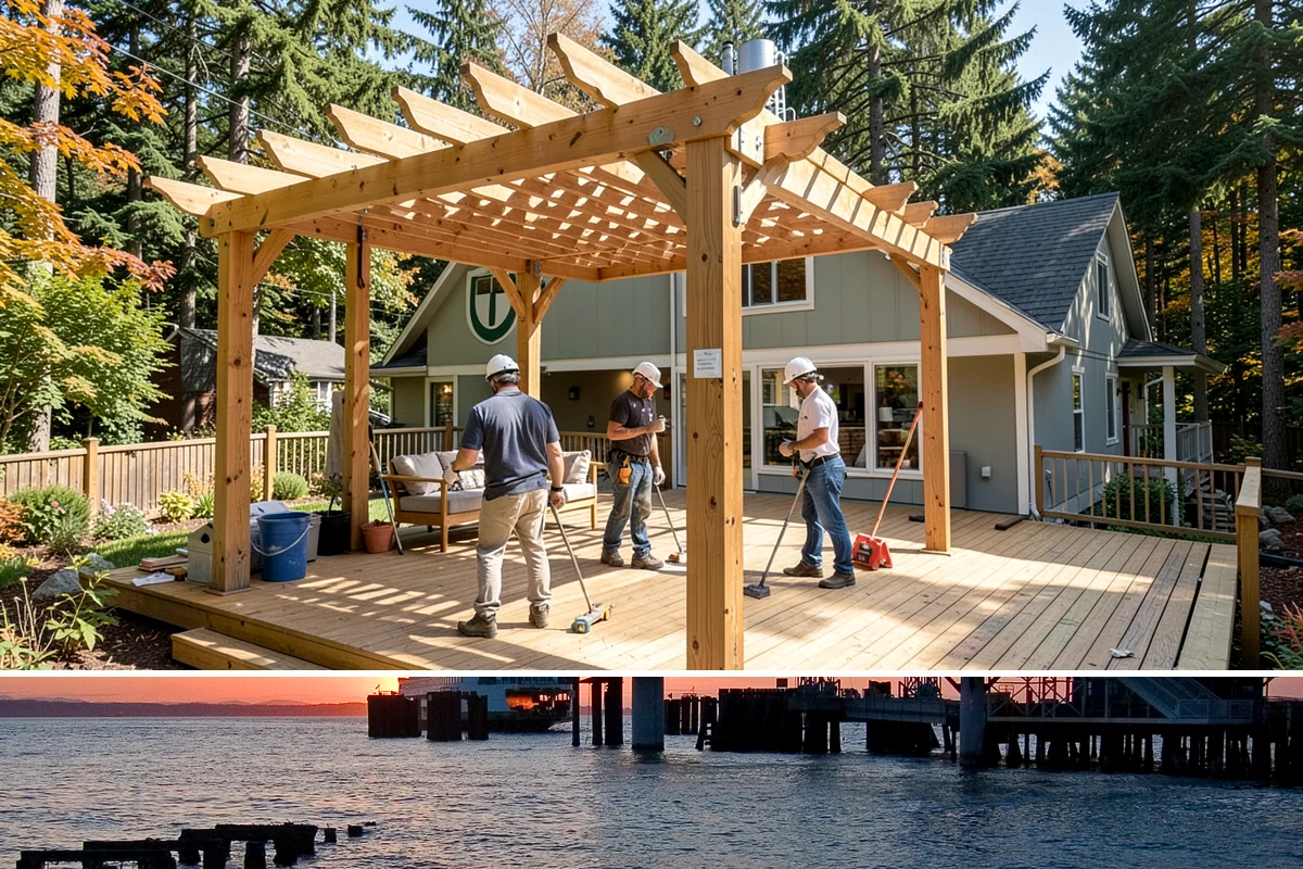Composite Deck Installation in Edmonds, Snohomish County, WA - Composite installs well in any season, but a drier stretch makes substructure and framing work faster and cleaner.