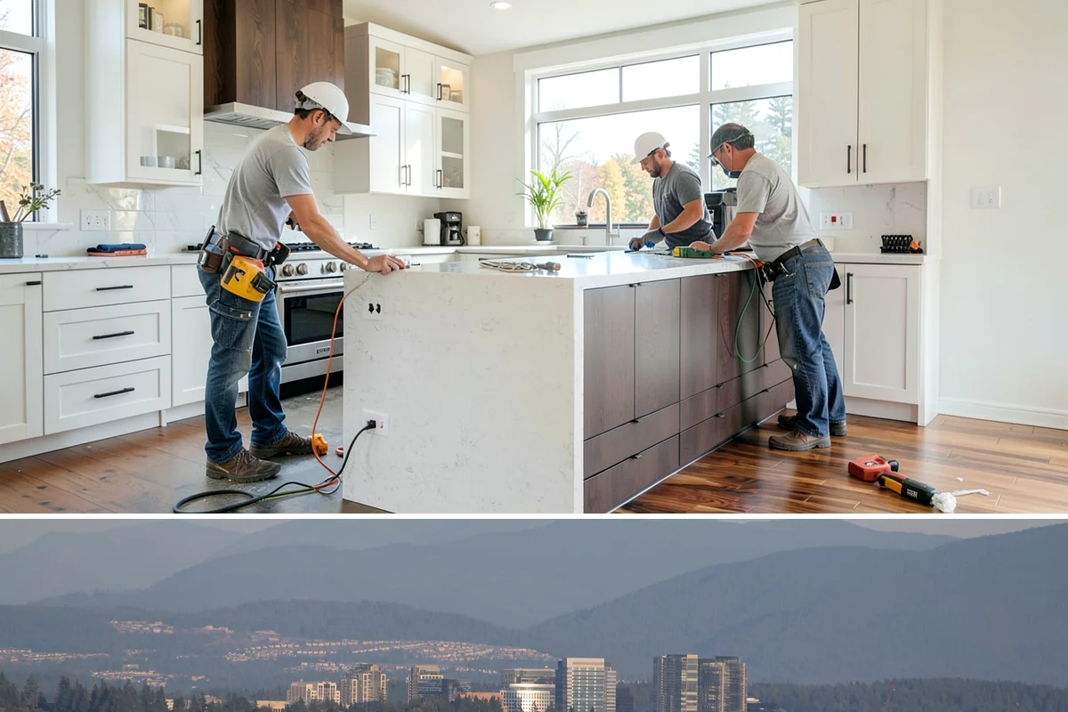 Composite Deck Installation in Medina, King County, WA - Composite installs well in any season, but a drier stretch makes substructure and framing work faster and cleaner.