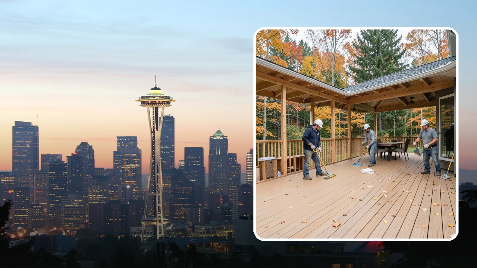 Composite Deck Installation in Seattle, King County, WA - Low-maintenance composite decking that resists Northwest rain, rot, and fading for decades.
