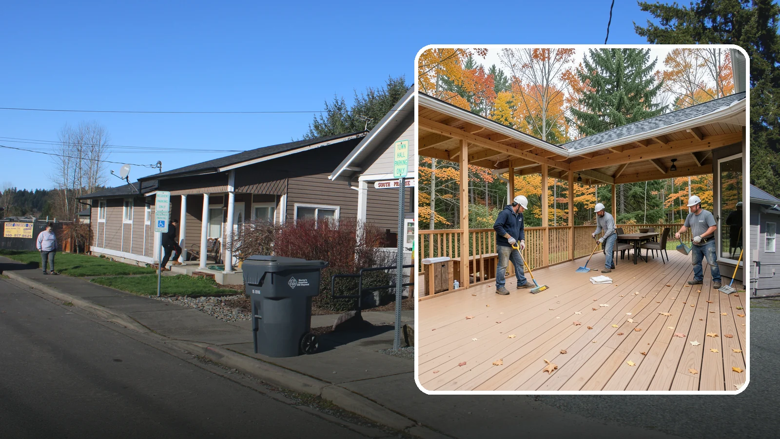 Composite Deck Installation in South Prairie, Pierce County, WA - Low-maintenance composite decking that resists Northwest rain, rot, and fading for decades.