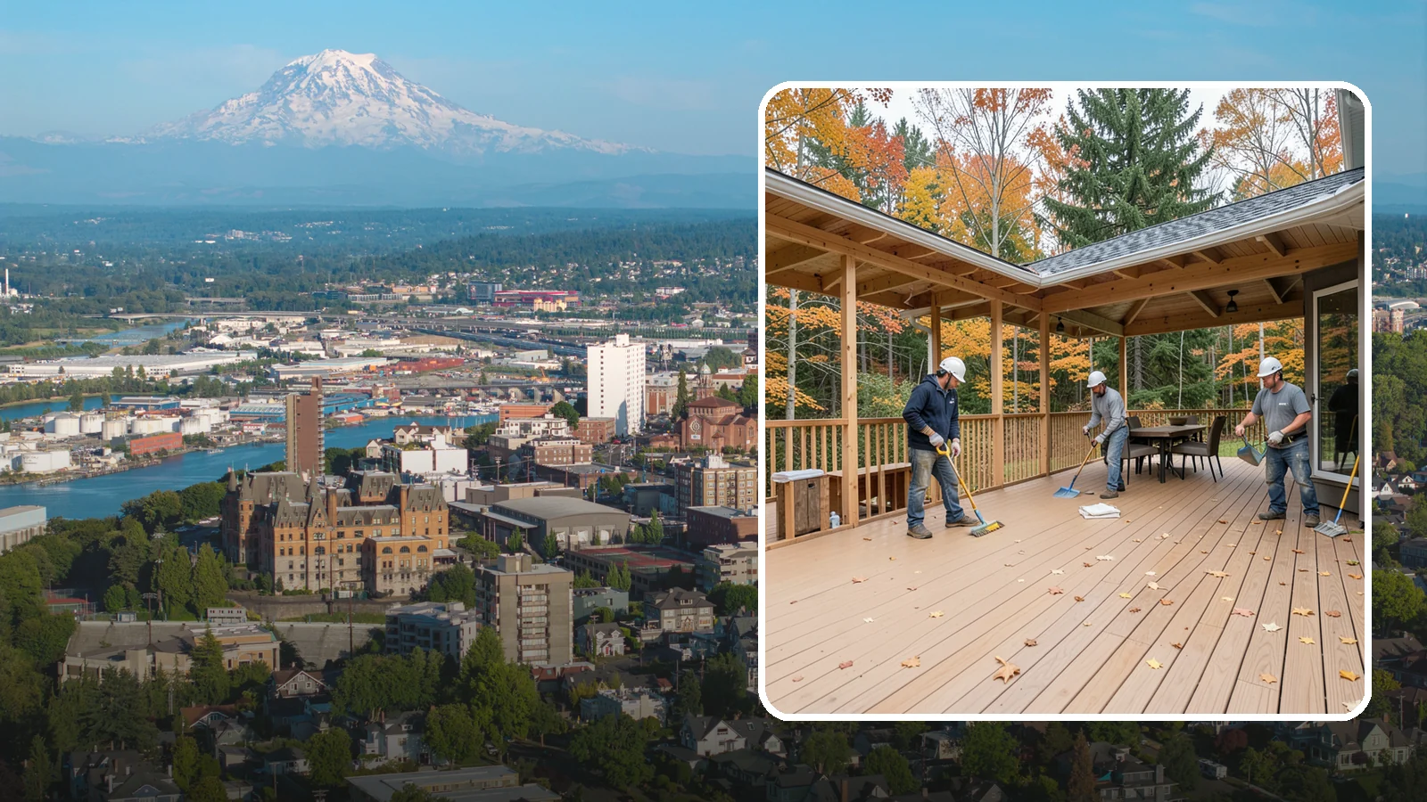 Composite Deck Installation in Tacoma, Pierce County, WA - Low-maintenance composite decking that resists Northwest rain, rot, and fading for decades.