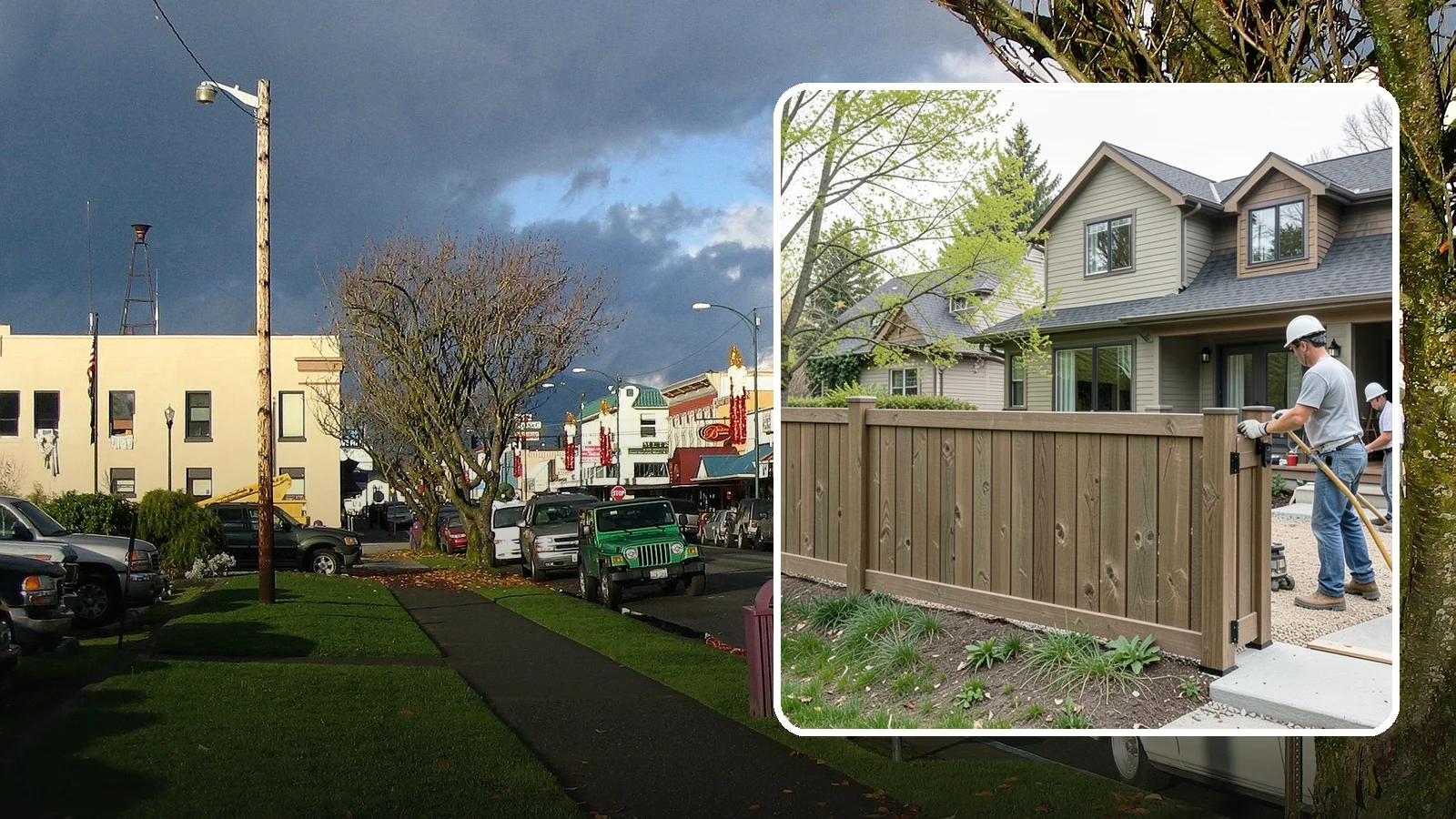 Composite Fence Installation in Arlington, Snohomish County, WA - A rugged composite fence that pairs the look of wood with rot-proof, low-maintenance durability.
