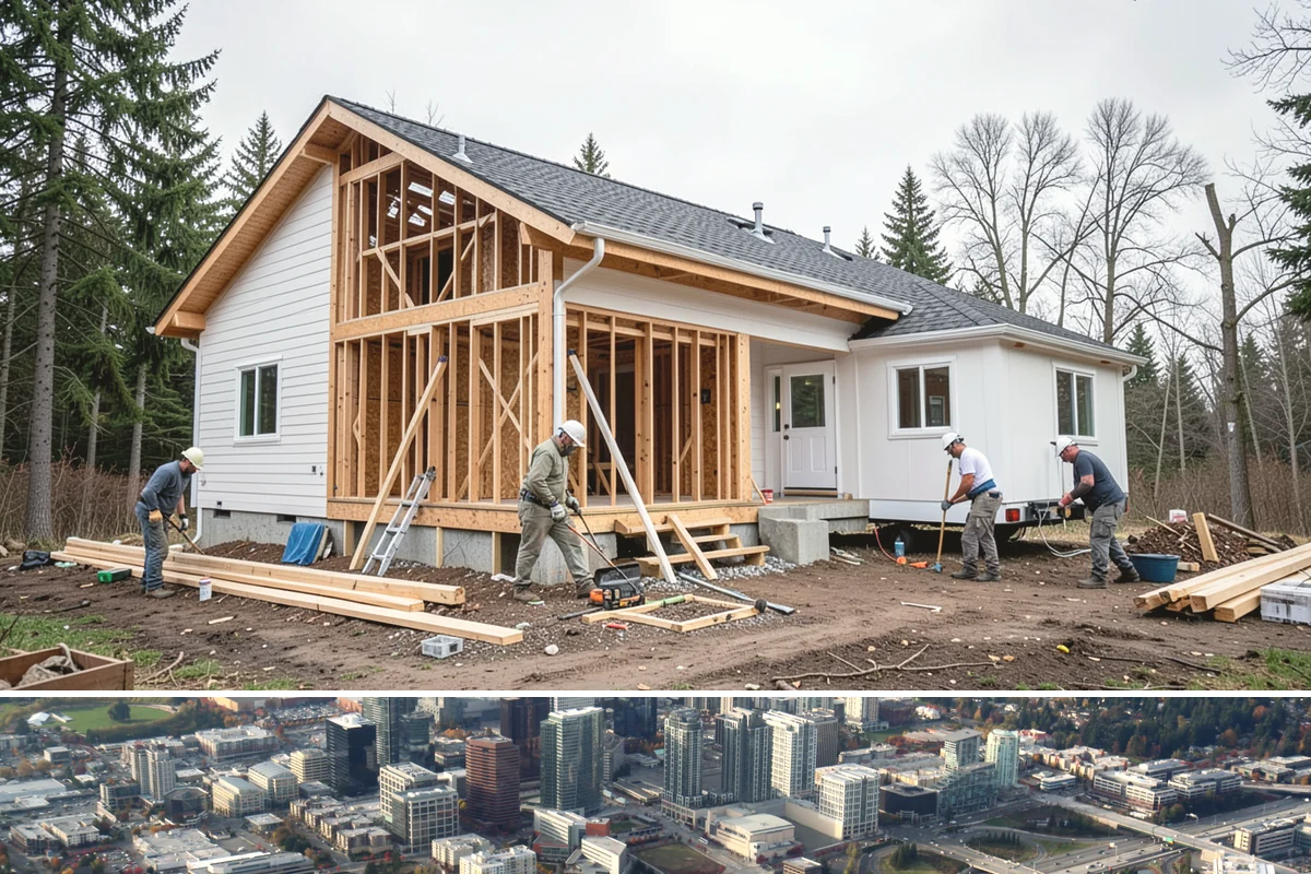 Composite Fence Installation in Bellevue, King County, WA - Summer footings cure fully before winter weather stresses the panels.