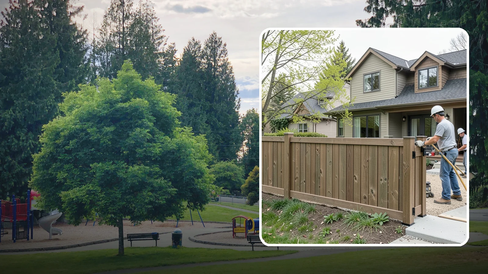 Composite Fence Installation in Bonney Lake, Pierce County, WA - A rugged composite fence that pairs the look of wood with rot-proof, low-maintenance durability.