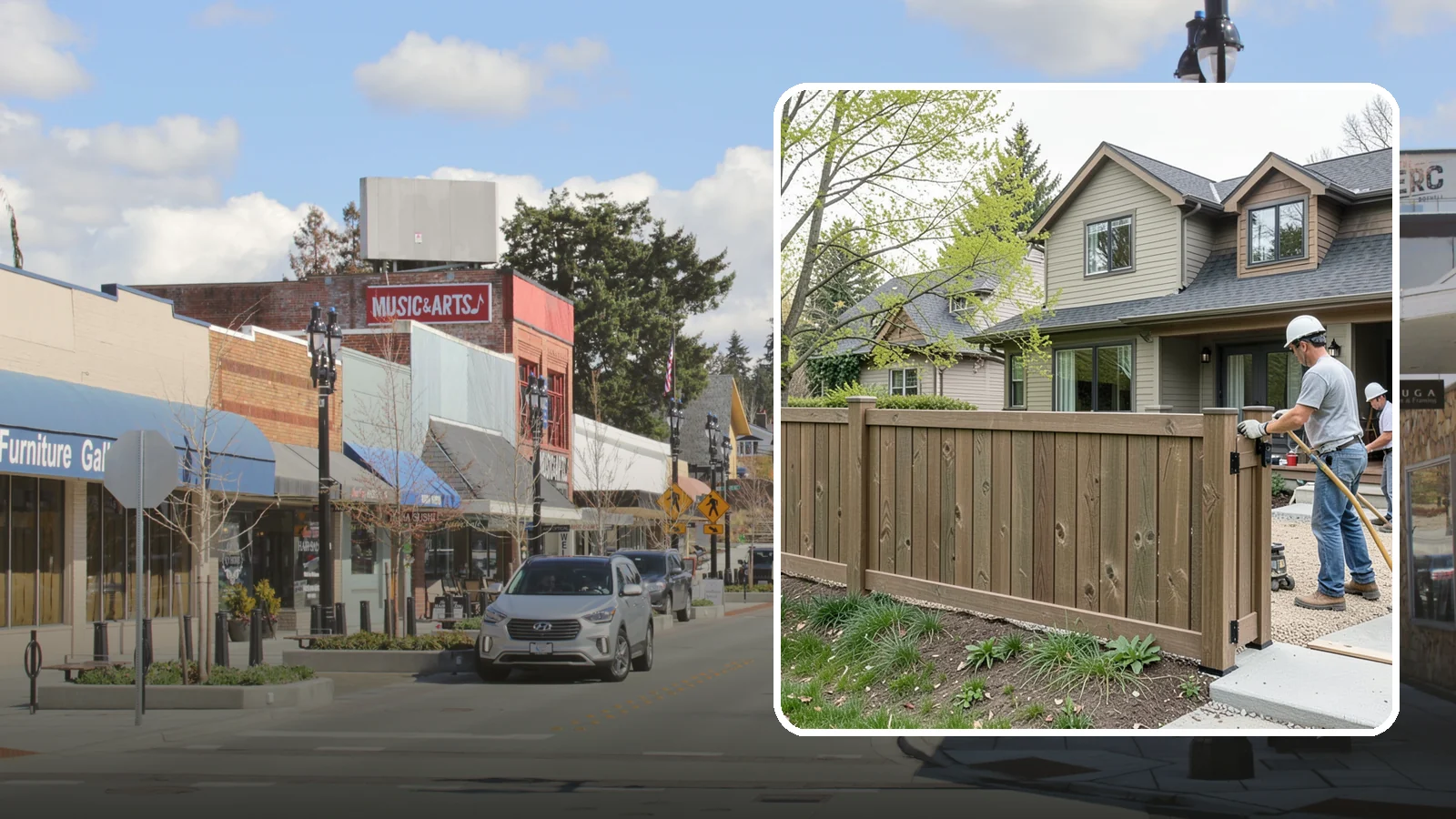 Composite Fence Installation in Bothell, King County, WA - A rugged composite fence that pairs the look of wood with rot-proof, low-maintenance durability.