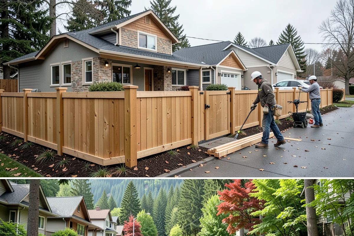 Composite Fence Installation in Darrington, Snohomish County, WA - Summer footings cure fully before winter weather stresses the panels.