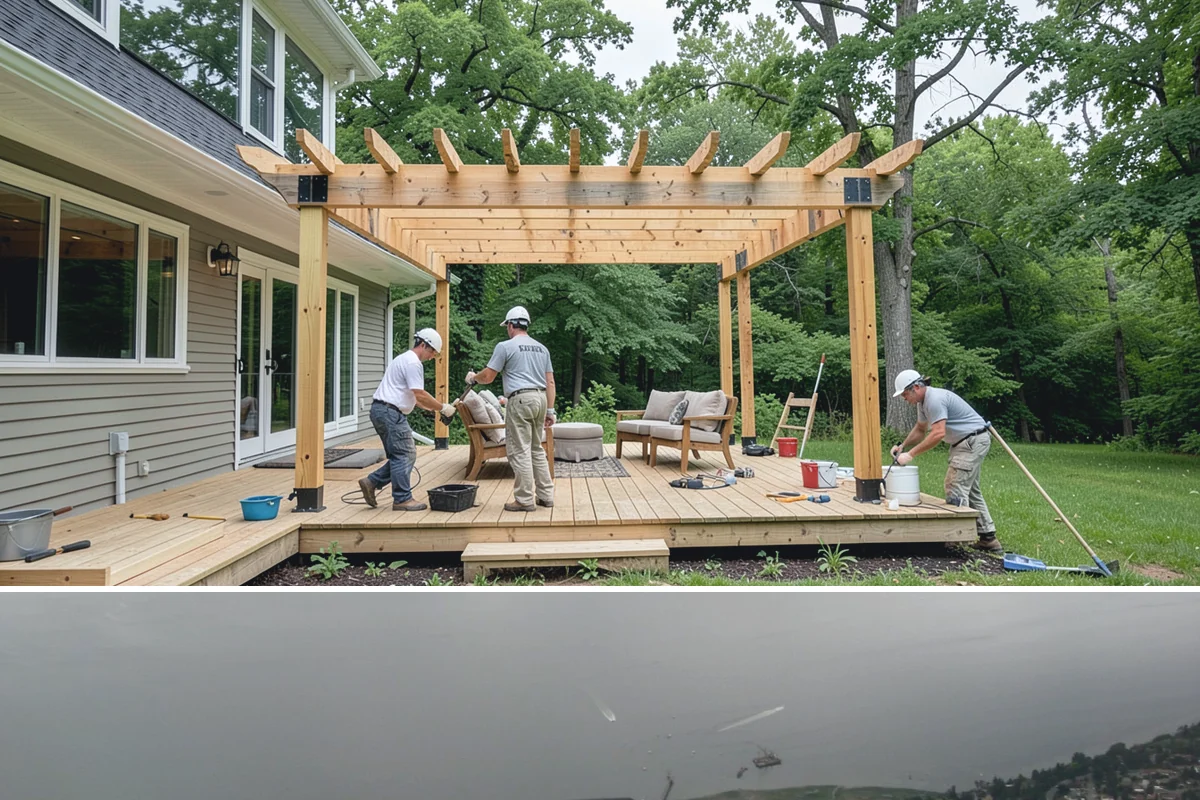 Composite Fence Installation in Des Moines, King County, WA - Summer footings cure fully before winter weather stresses the panels.