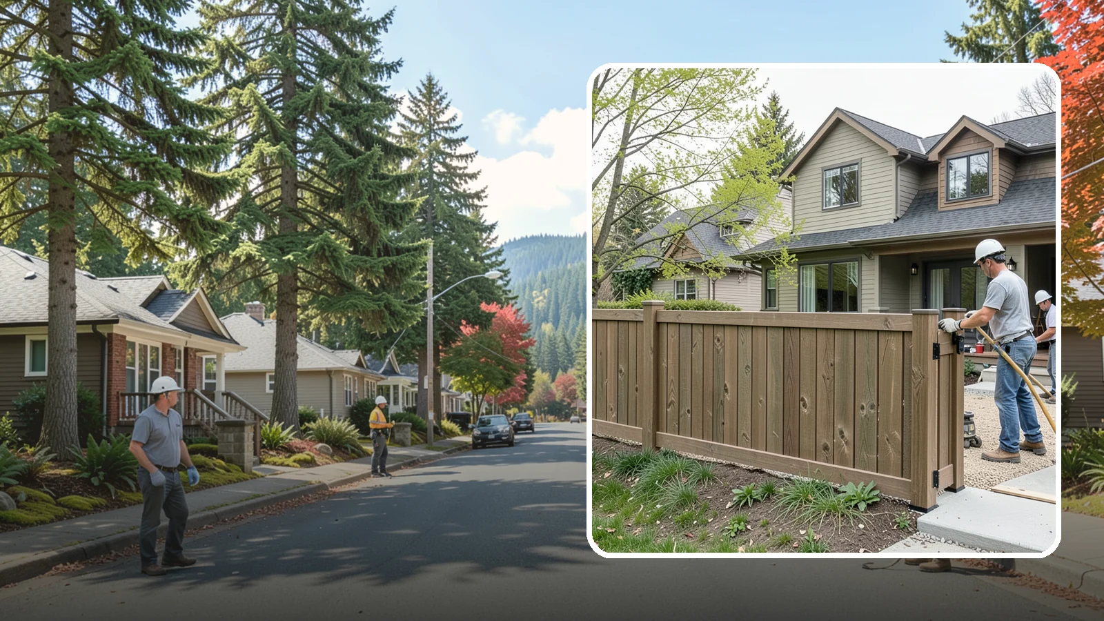 Composite Fence Installation in Hunts Point, King County, WA - A rugged composite fence that pairs the look of wood with rot-proof, low-maintenance durability.