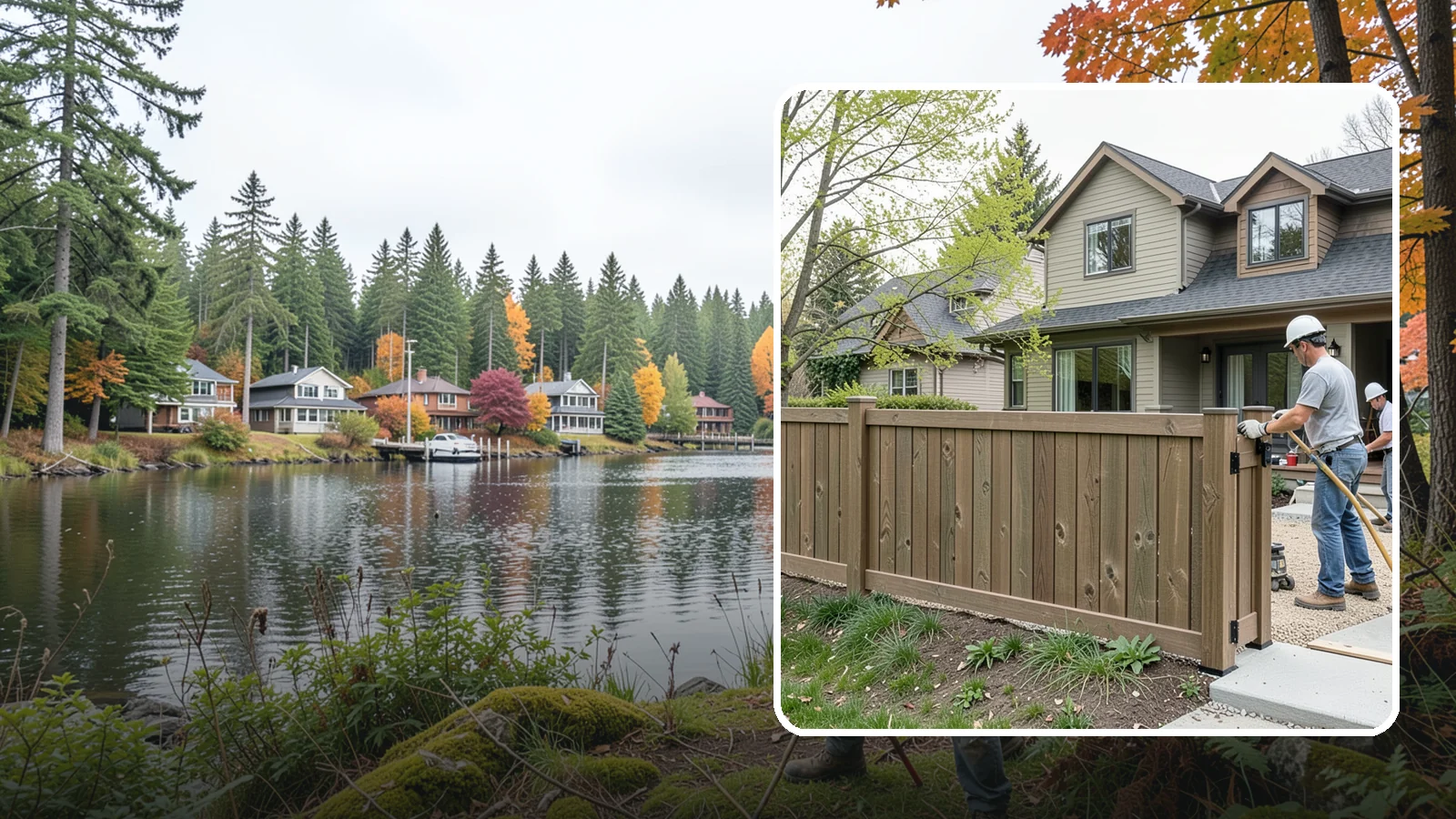 Composite Fence Installation in La Conner, Skagit County, WA - A rugged composite fence that pairs the look of wood with rot-proof, low-maintenance durability.