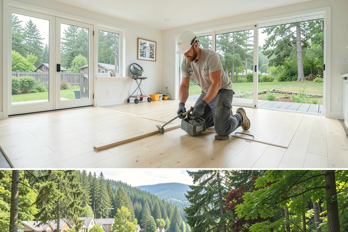 Composite Fence Installation in Lake Forest Park, King County, WA - Summer footings cure fully before winter weather stresses the panels.
