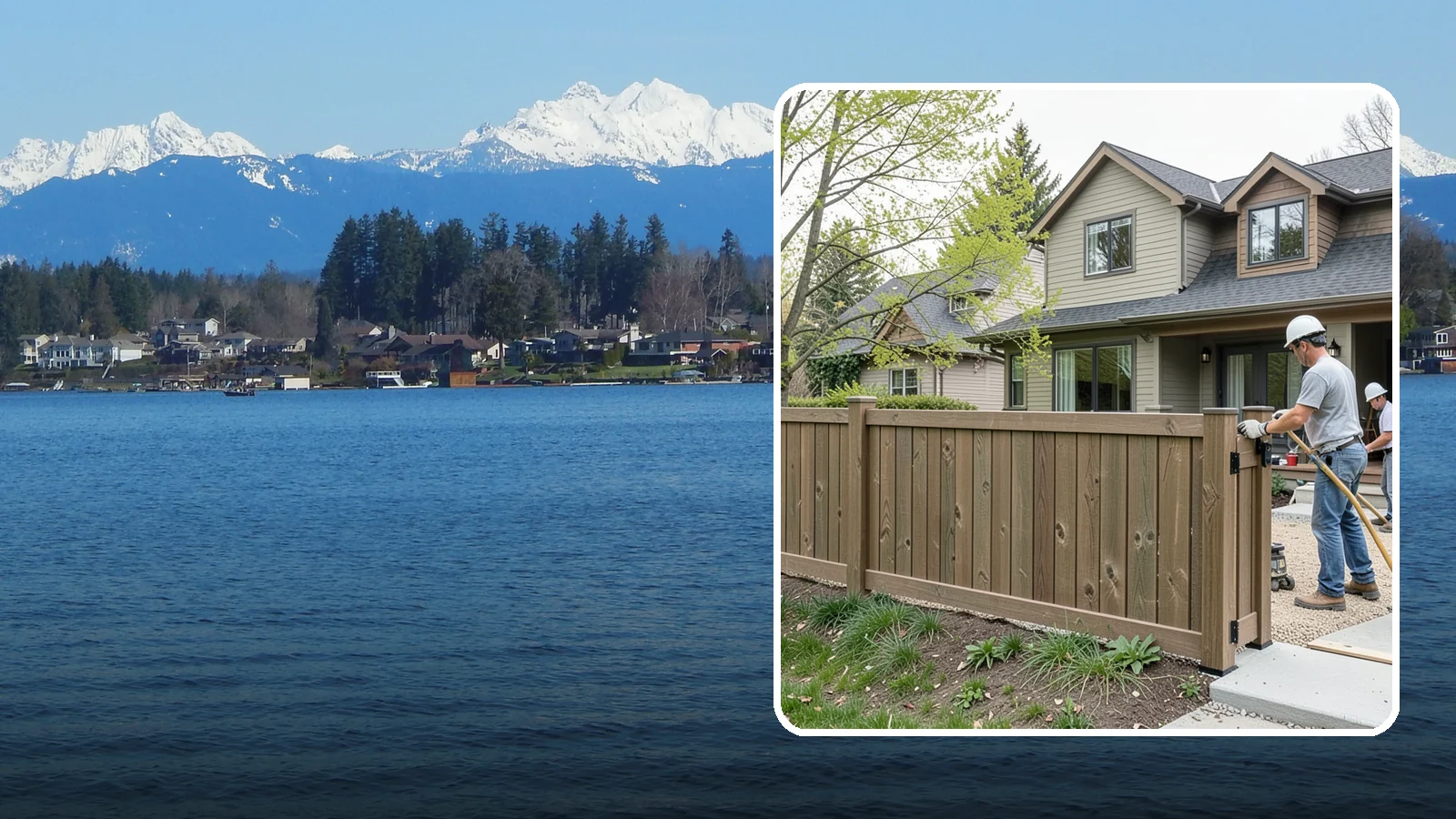 Composite Fence Installation in Lake Stevens, Snohomish County, WA - A rugged composite fence that pairs the look of wood with rot-proof, low-maintenance durability.