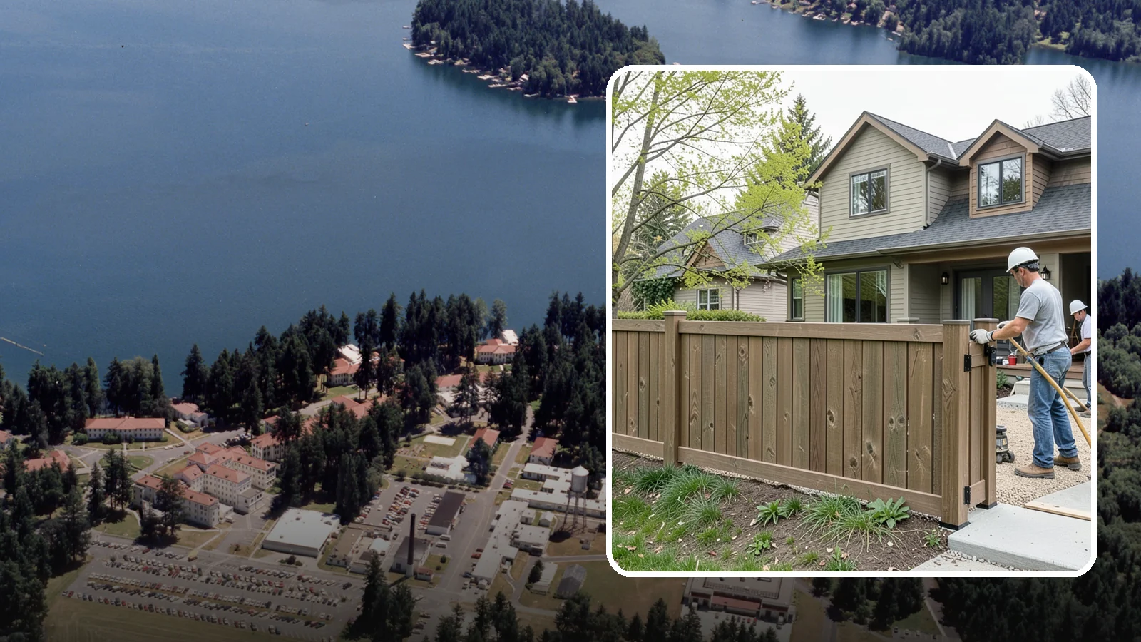 Composite Fence Installation in Lakewood, Pierce County, WA - A rugged composite fence that pairs the look of wood with rot-proof, low-maintenance durability.