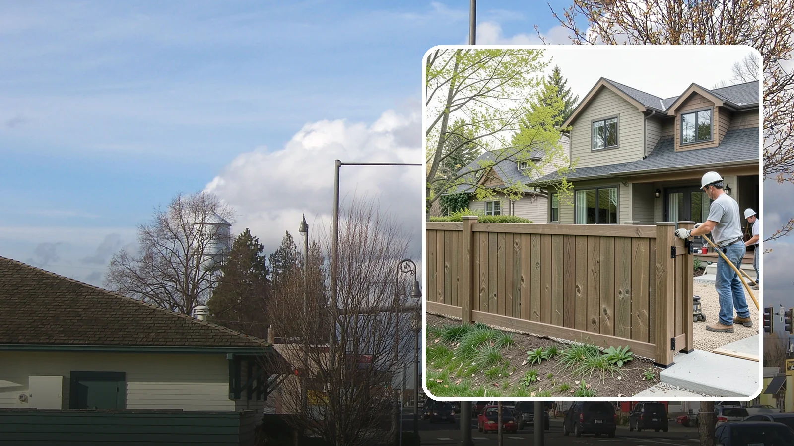 Composite Fence Installation in Marysville, Snohomish County, WA - A rugged composite fence that pairs the look of wood with rot-proof, low-maintenance durability.