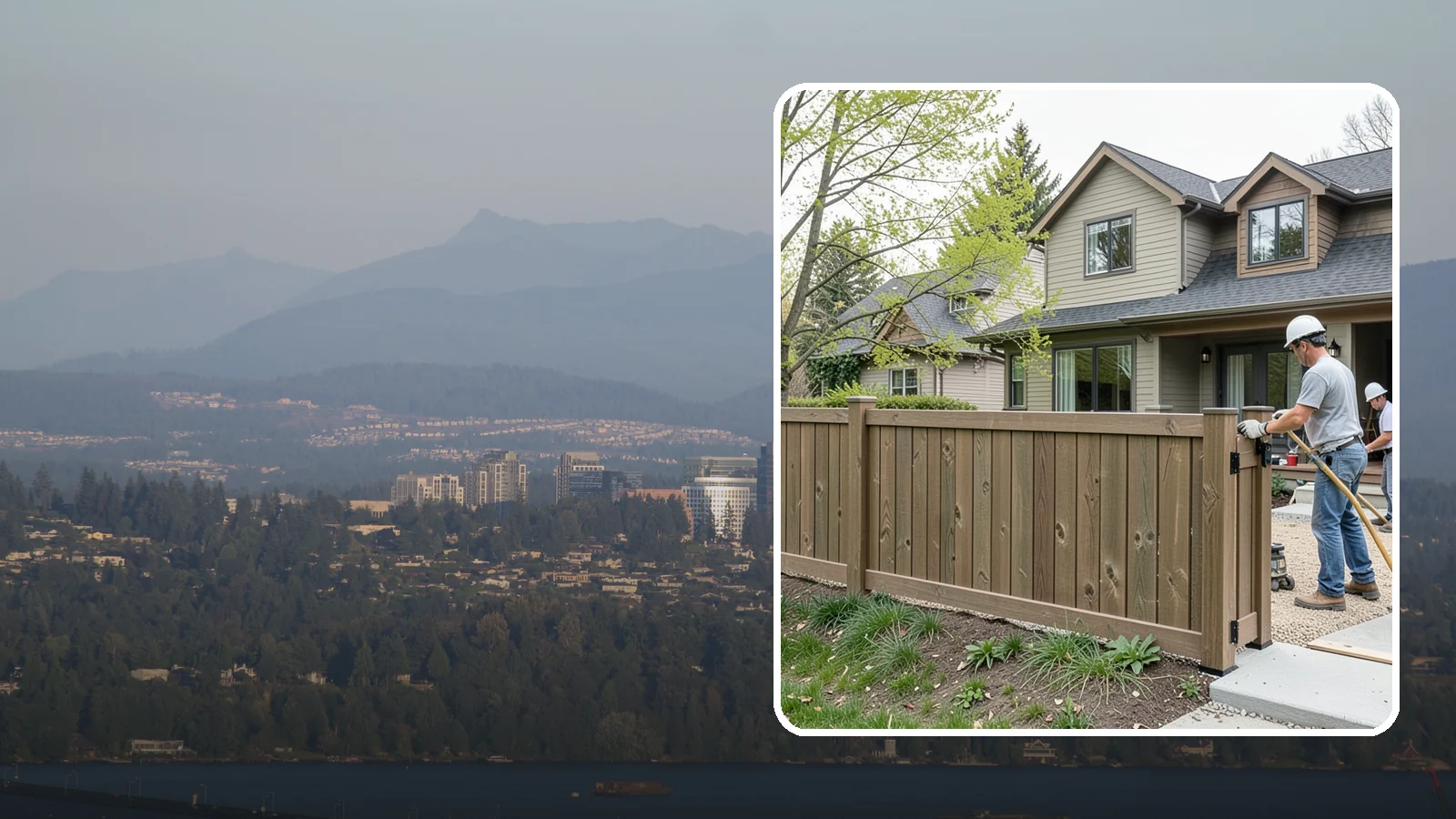 Composite Fence Installation in Medina, King County, WA - A rugged composite fence that pairs the look of wood with rot-proof, low-maintenance durability.
