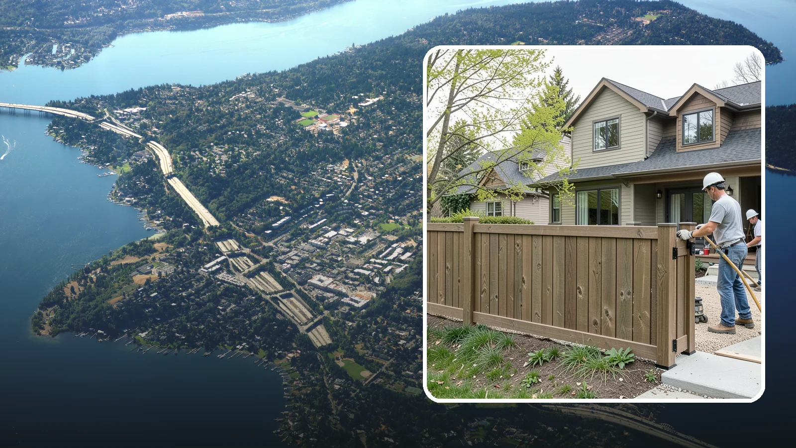 Composite Fence Installation in Mercer Island, King County, WA - A rugged composite fence that pairs the look of wood with rot-proof, low-maintenance durability.