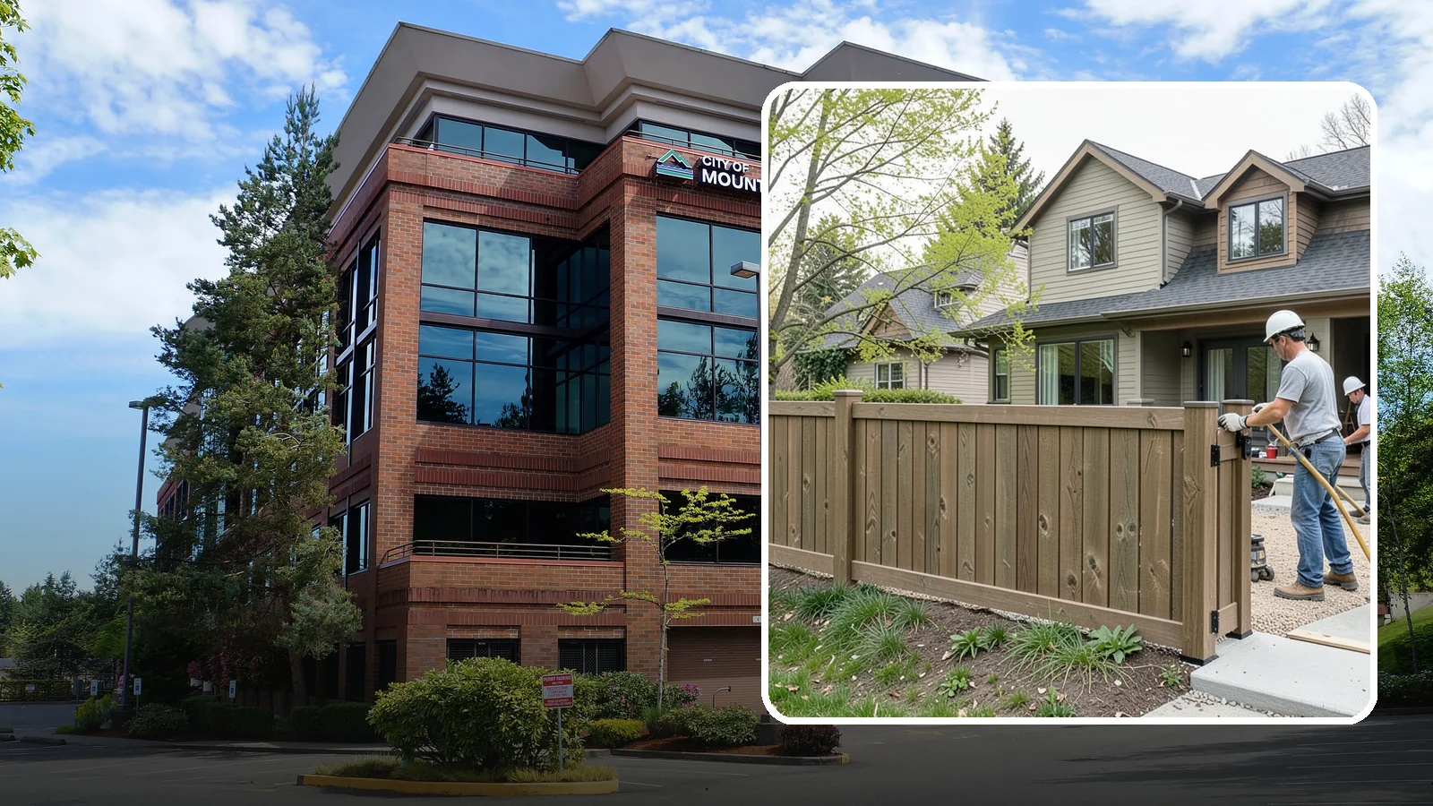 Composite Fence Installation in Mountlake Terrace, Snohomish County, WA - A rugged composite fence that pairs the look of wood with rot-proof, low-maintenance durability.