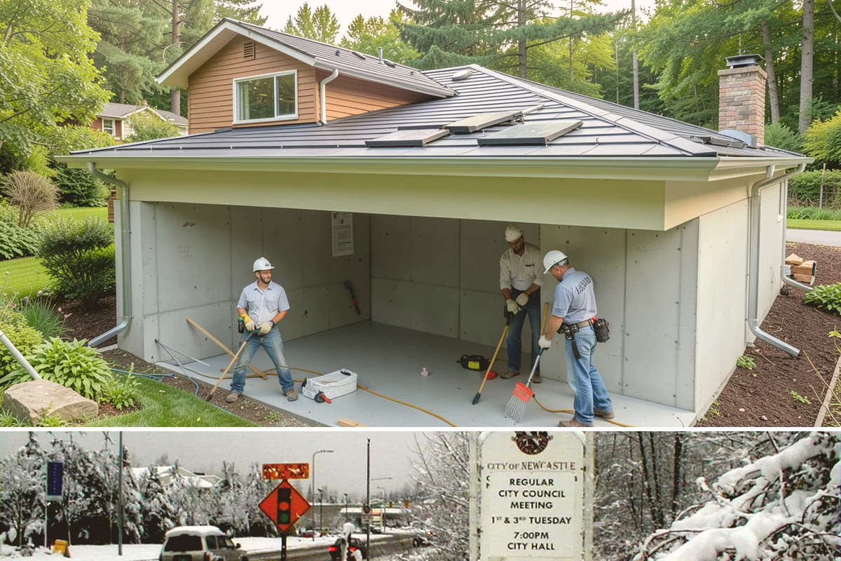 Composite Fence Installation in Newcastle, King County, WA - Summer footings cure fully before winter weather stresses the panels.