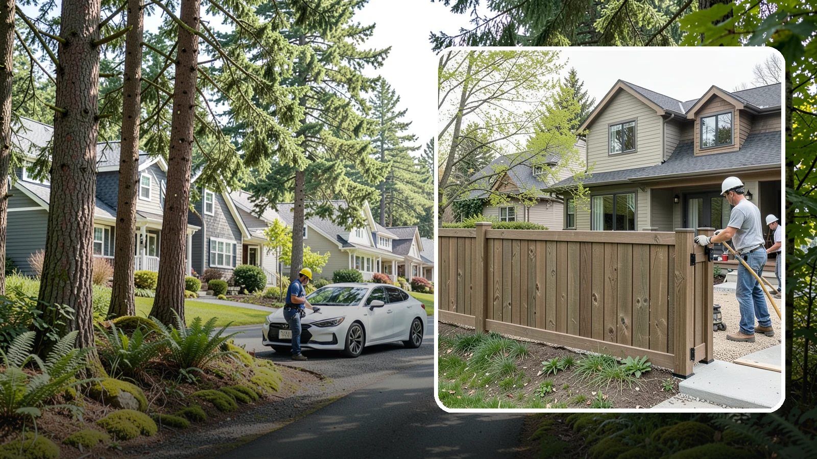 Composite Fence Installation in Normandy Park, King County, WA - A rugged composite fence that pairs the look of wood with rot-proof, low-maintenance durability.