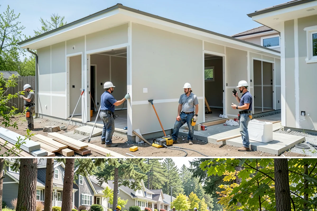 Composite Fence Installation in Normandy Park, King County, WA - Summer footings cure fully before winter weather stresses the panels.
