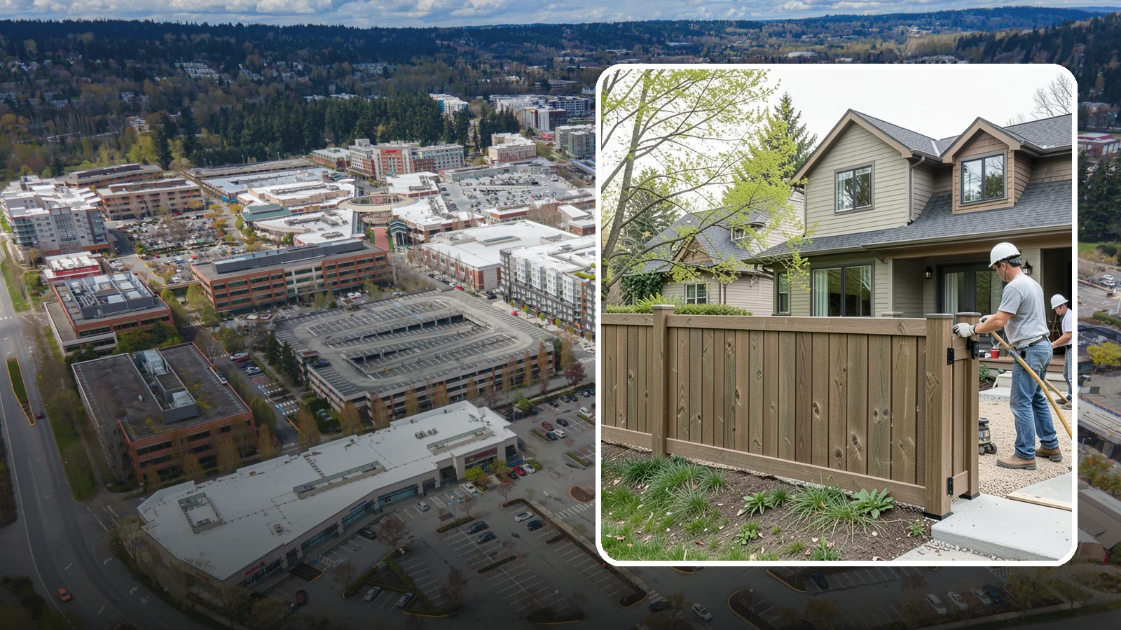 Composite Fence Installation in Redmond, King County, WA - A rugged composite fence that pairs the look of wood with rot-proof, low-maintenance durability.