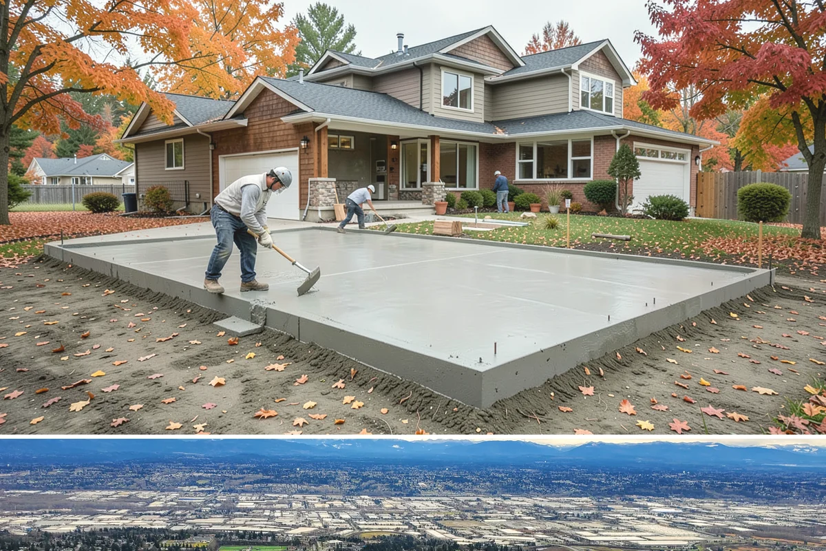 Composite Fence Installation in SeaTac, King County, WA - Summer footings cure fully before winter weather stresses the panels.