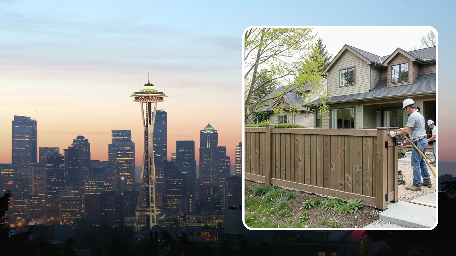 Composite Fence Installation in Seattle, King County, WA - A rugged composite fence that pairs the look of wood with rot-proof, low-maintenance durability.