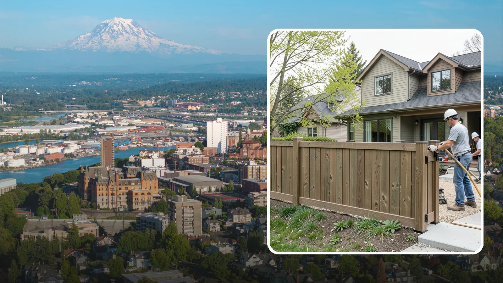 Composite Fence Installation in Tacoma, Pierce County, WA - A rugged composite fence that pairs the look of wood with rot-proof, low-maintenance durability.