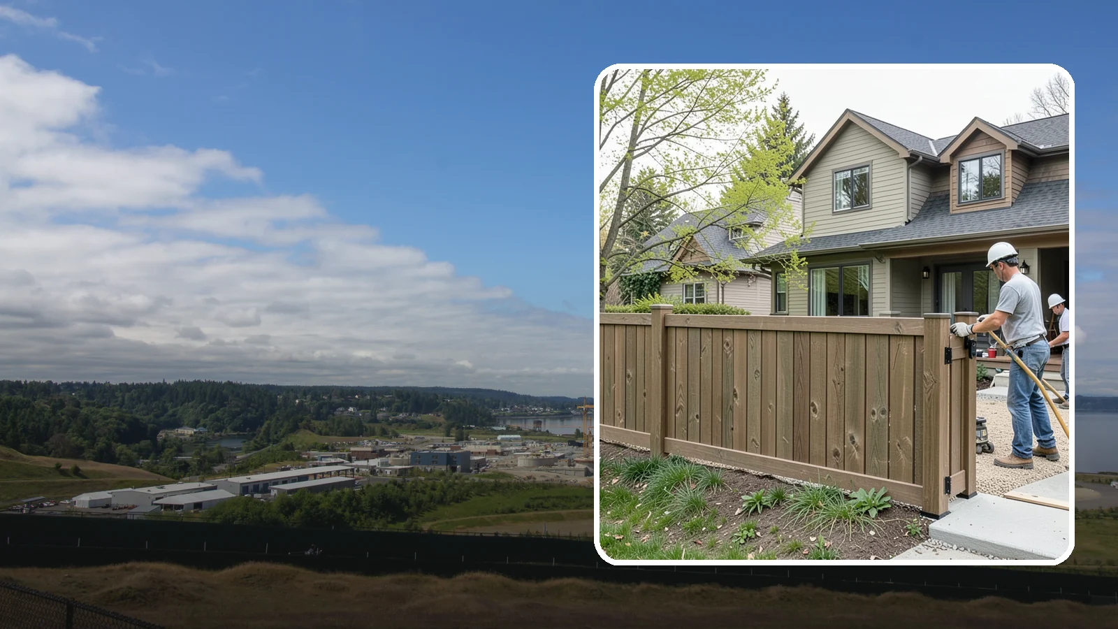 Composite Fence Installation in University Place, Pierce County, WA - A rugged composite fence that pairs the look of wood with rot-proof, low-maintenance durability.