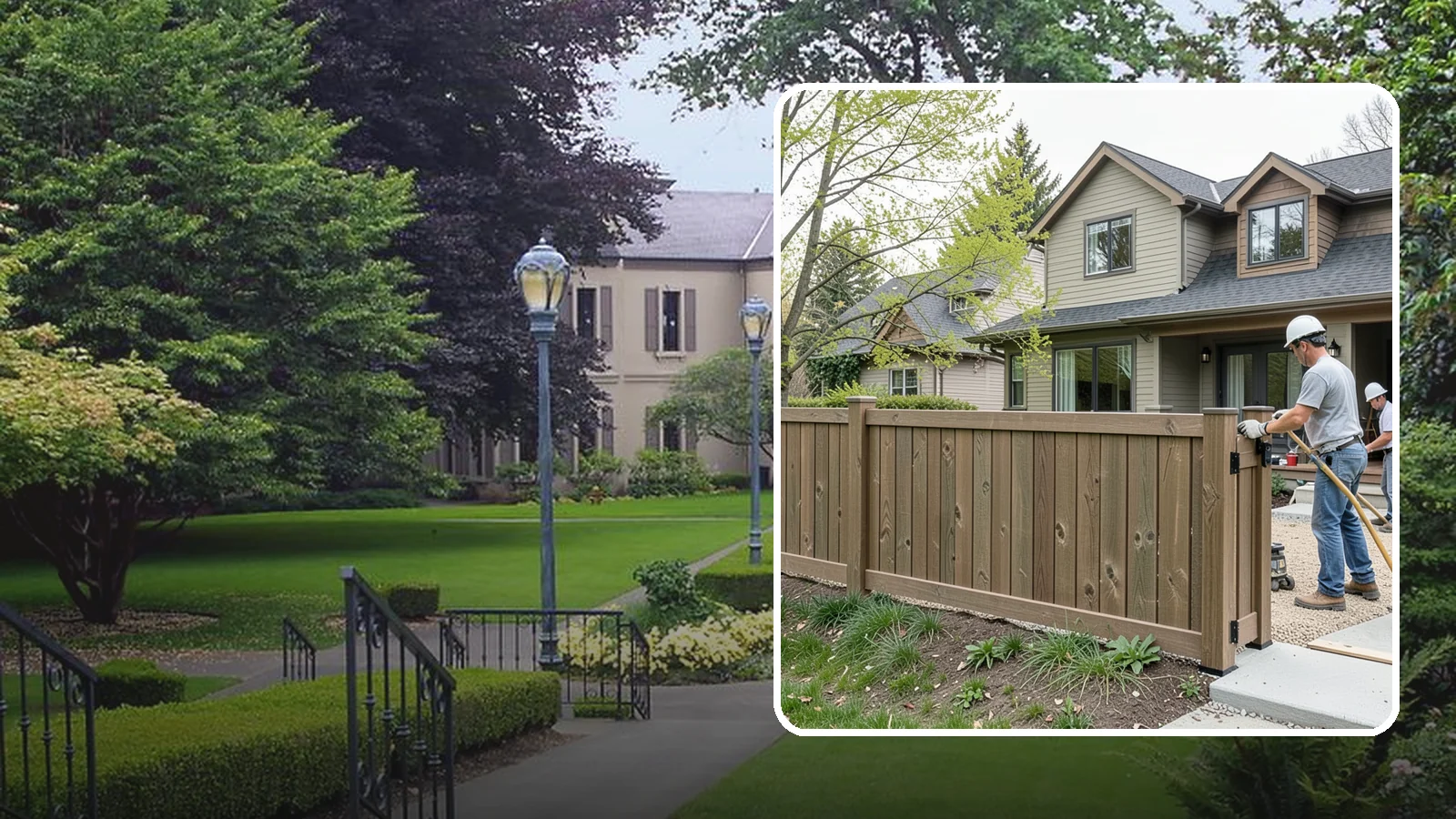 Composite Fence Installation in Woodinville, King County, WA - A rugged composite fence that pairs the look of wood with rot-proof, low-maintenance durability.