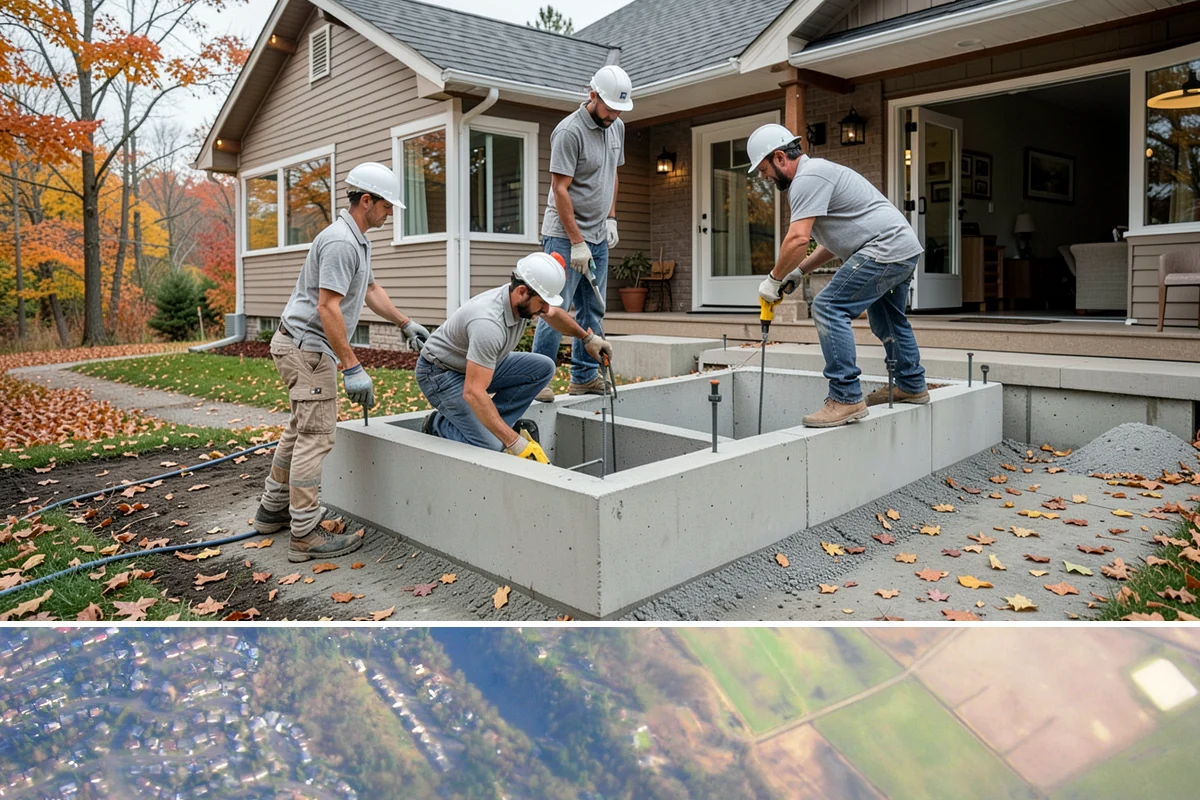 Concrete Apron Installation in Algona, King County, WA - Summer's dry conditions allow the load-bearing apron to cure to full strength before winter use.