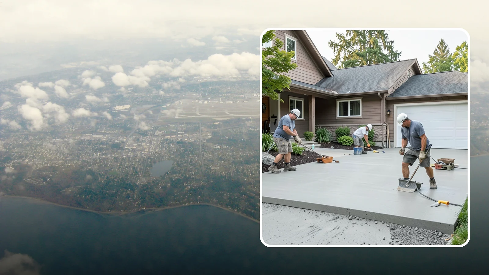 Concrete Apron Installation in Burien, King County, WA - Reinforced concrete aprons that create a smooth, durable transition between driveway and garage or street.