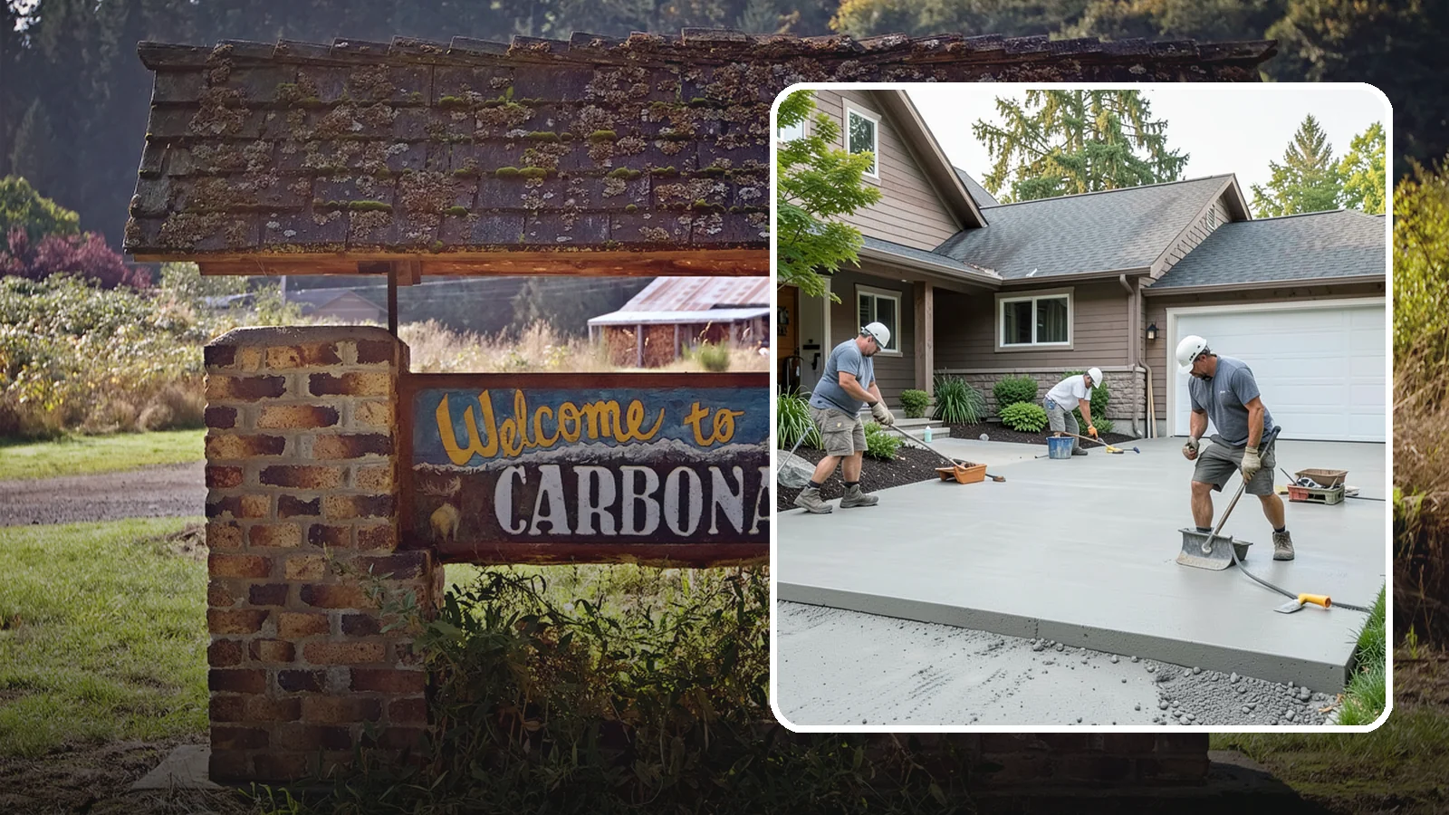 Concrete Apron Installation in Carbonado, Pierce County, WA - Reinforced concrete aprons that create a smooth, durable transition between driveway and garage or street.