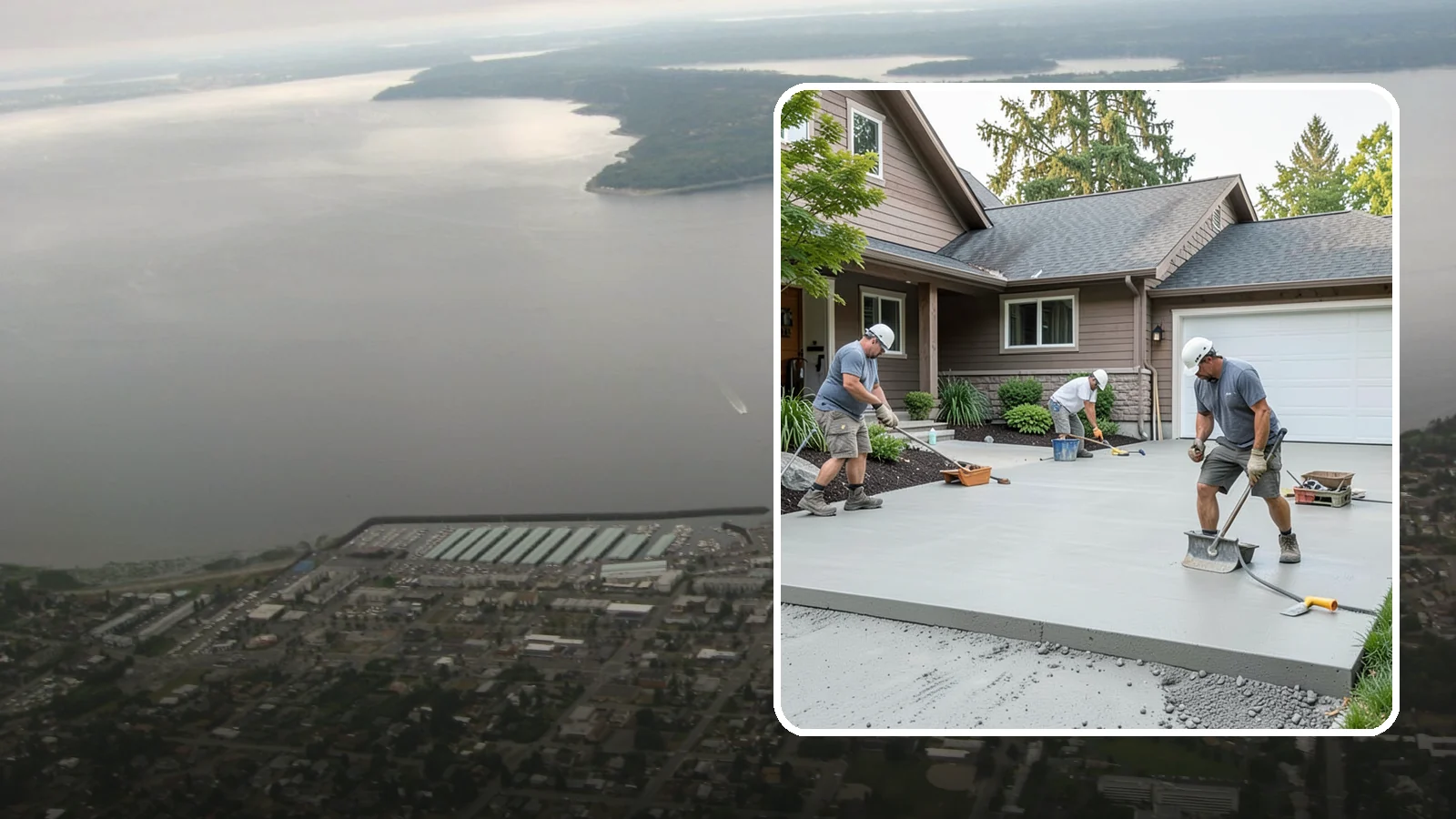 Concrete Apron Installation in Des Moines, King County, WA - Reinforced concrete aprons that create a smooth, durable transition between driveway and garage or street.
