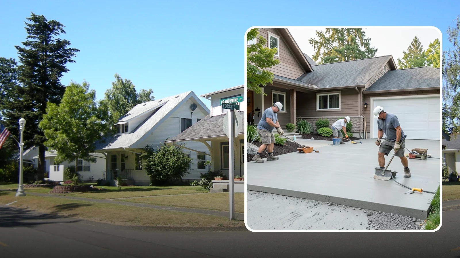 Concrete Apron Installation in DuPont, Pierce County, WA - Reinforced concrete aprons that create a smooth, durable transition between driveway and garage or street.