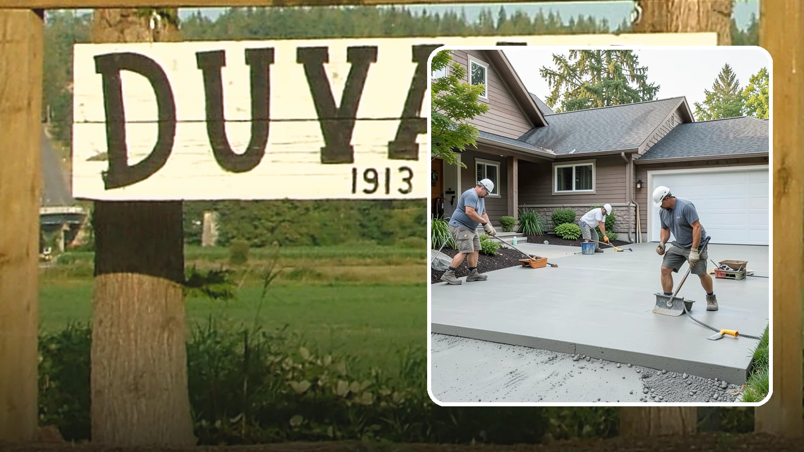 Concrete Apron Installation in Duvall, King County, WA - Reinforced concrete aprons that create a smooth, durable transition between driveway and garage or street.