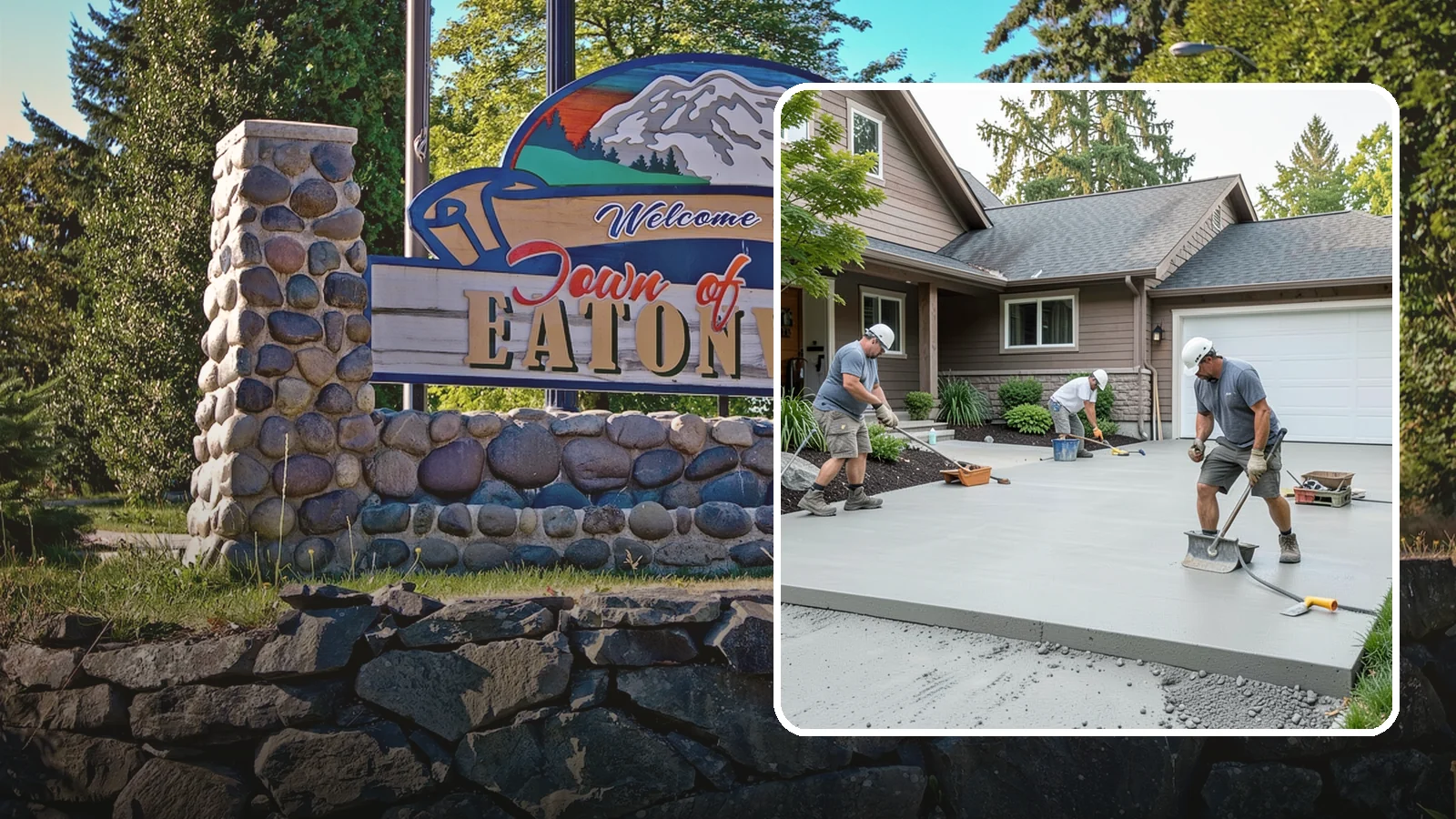 Concrete Apron Installation in Eatonville, Pierce County, WA - Reinforced concrete aprons that create a smooth, durable transition between driveway and garage or street.