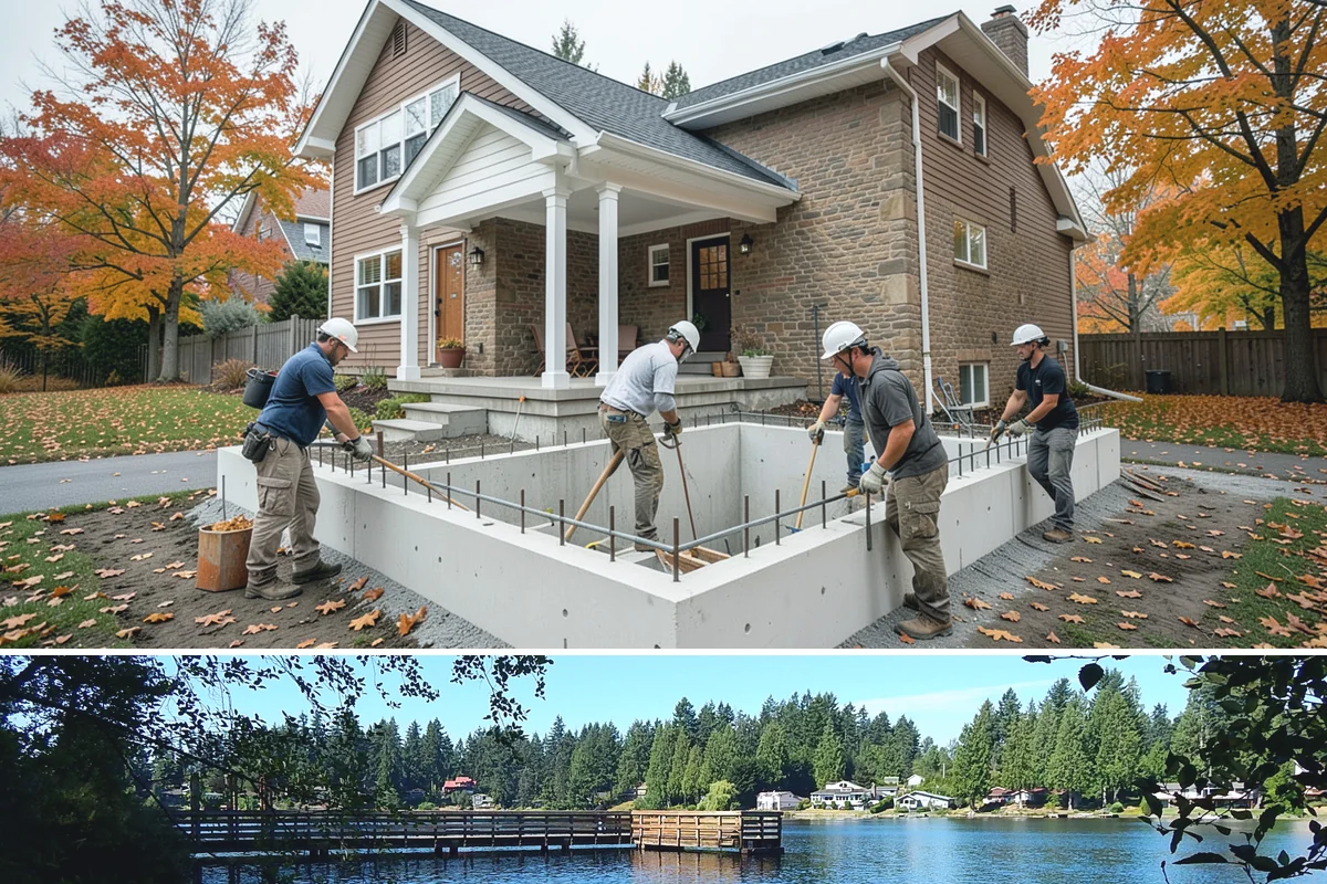 Concrete Apron Installation in Federal Way, King County, WA - Summer's dry conditions allow the load-bearing apron to cure to full strength before winter use.