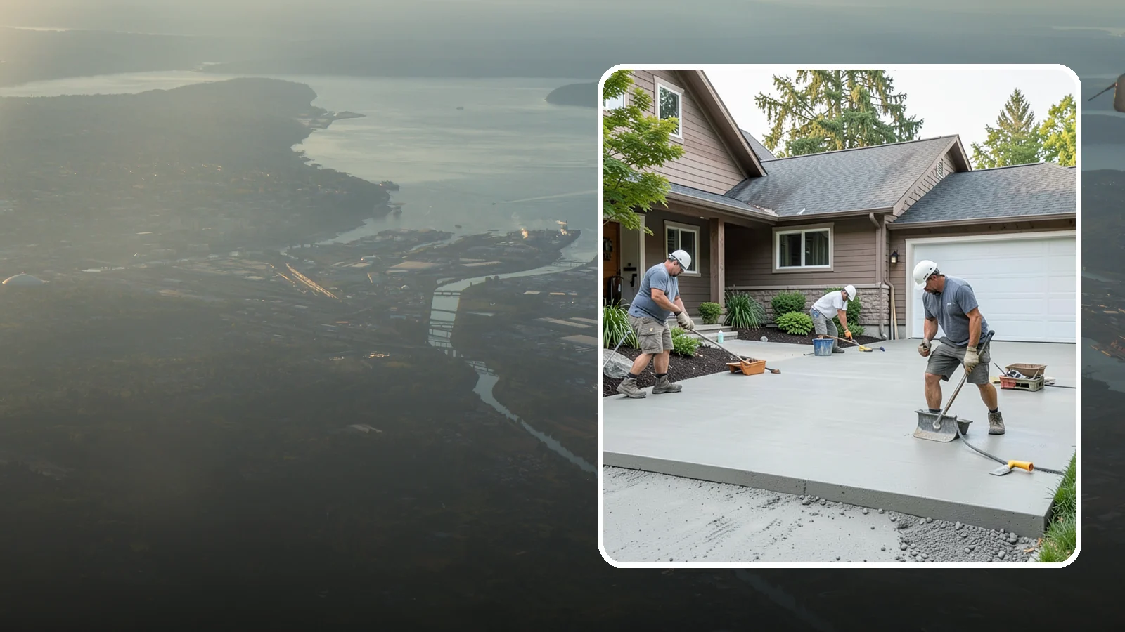 Concrete Apron Installation in Fife, Pierce County, WA - Reinforced concrete aprons that create a smooth, durable transition between driveway and garage or street.