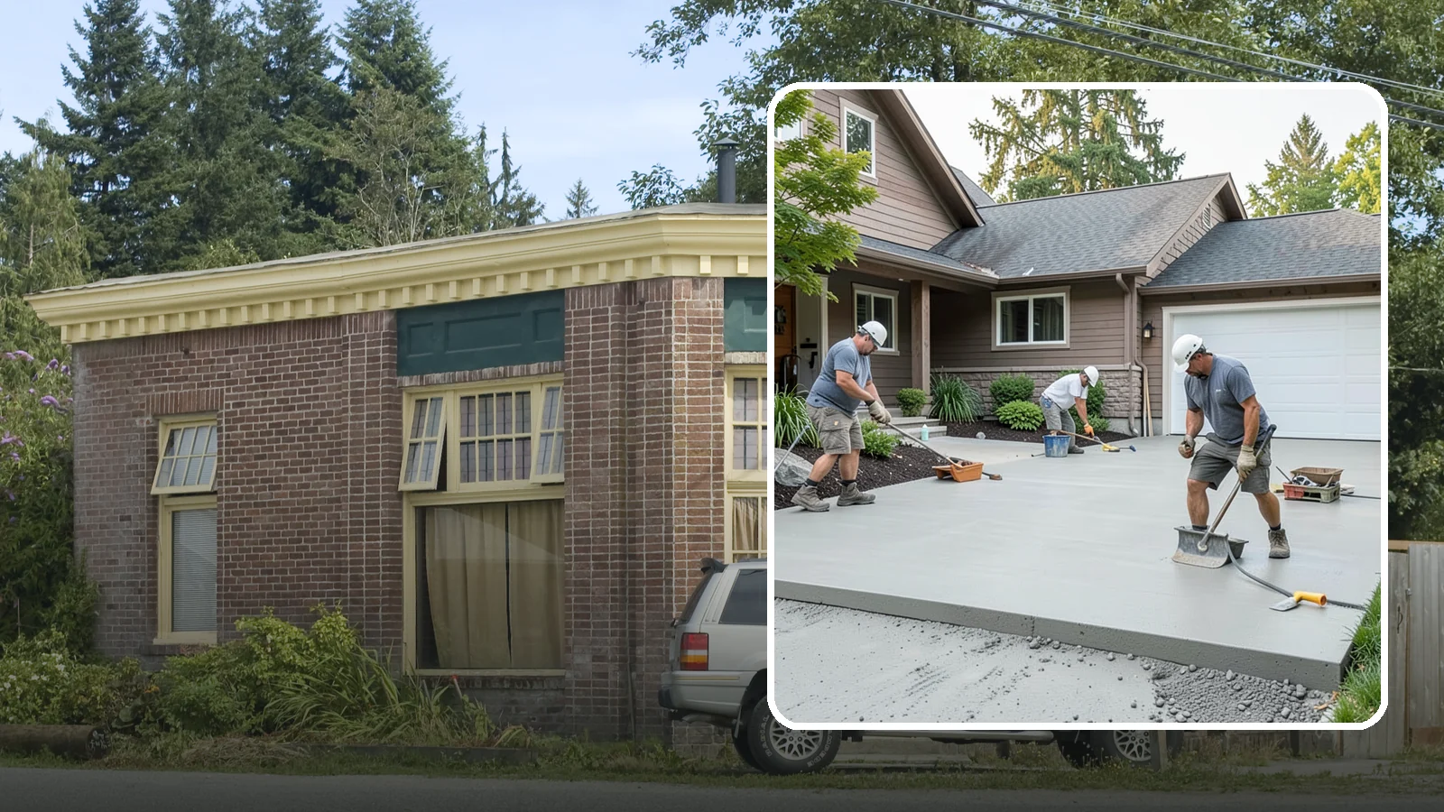 Concrete Apron Installation in Hamilton, Skagit County, WA - Reinforced concrete aprons that create a smooth, durable transition between driveway and garage or street.