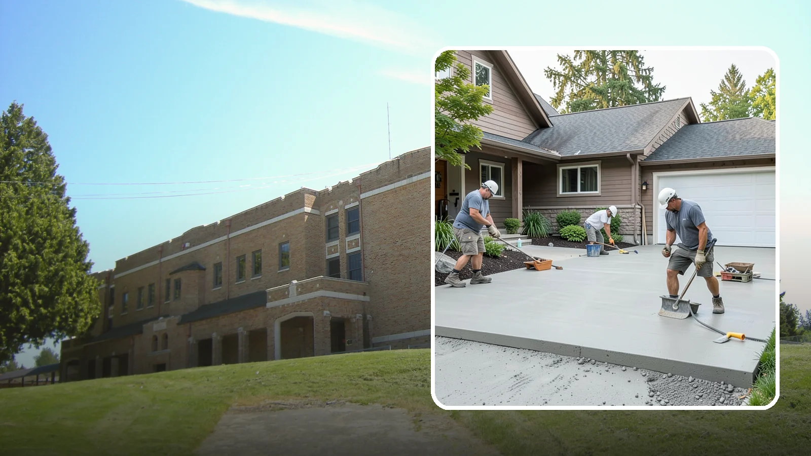 Concrete Apron Installation in Maple Valley, King County, WA - Reinforced concrete aprons that create a smooth, durable transition between driveway and garage or street.